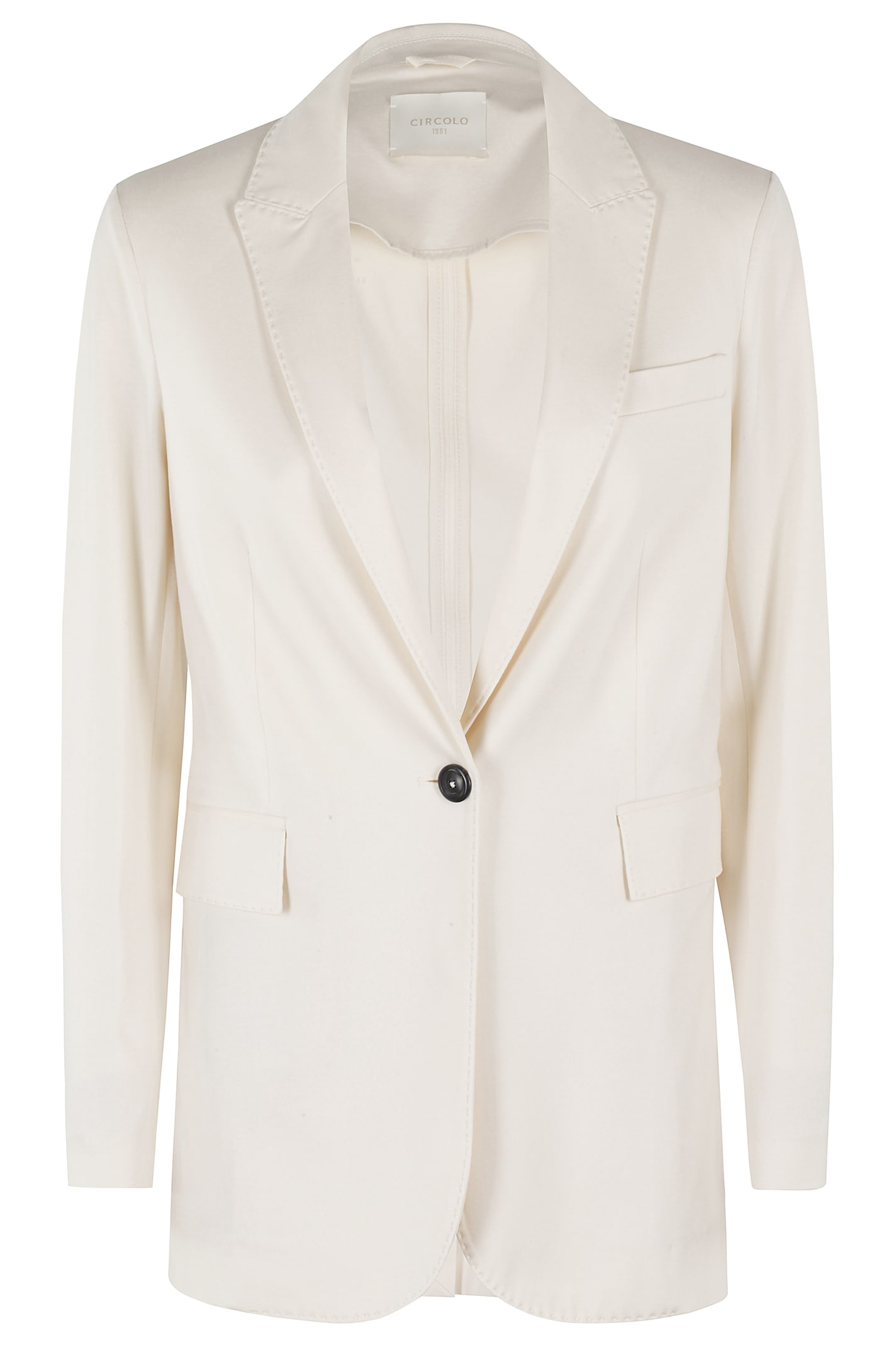 Shop Circolo 1901 Blazer Jersey In Linen