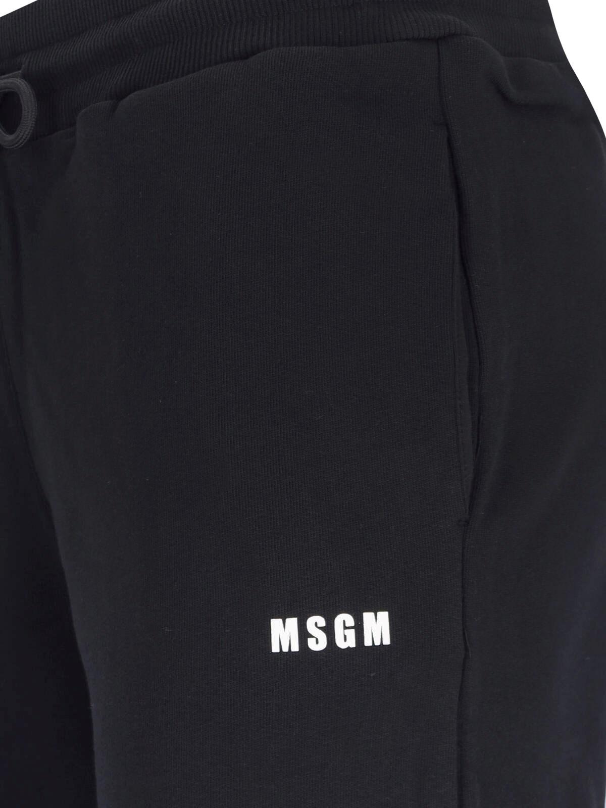 Msgm Logo Jogger Pants In Black