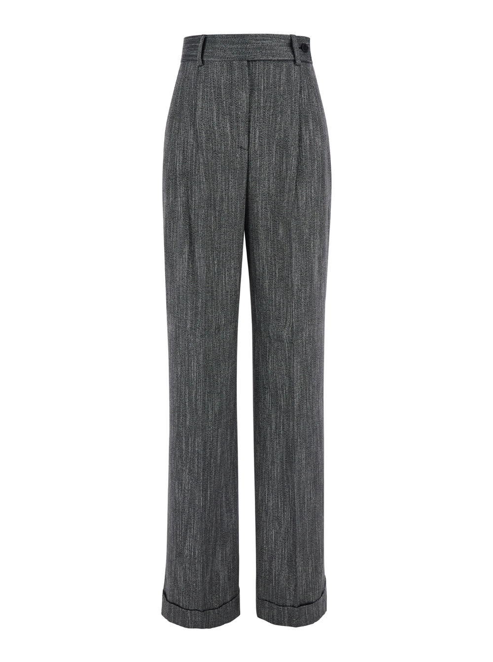 Shop Alberta Ferretti Grey High Waisted Straight Pants In Viscose Woman