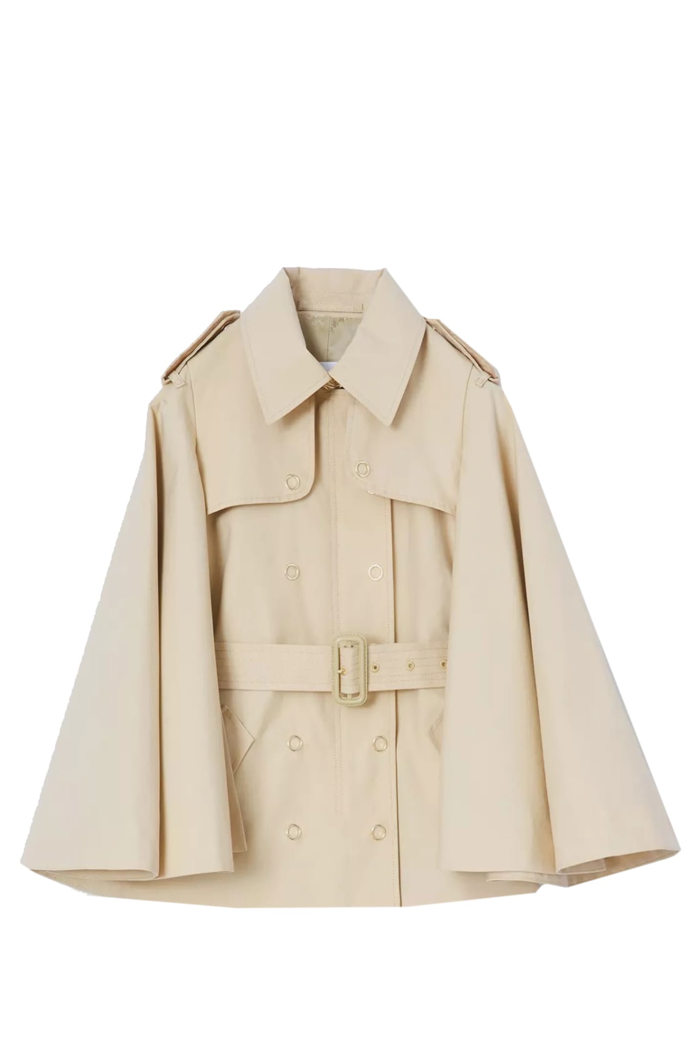 Burberry Cotton Trench Coat With Flared Sleeves