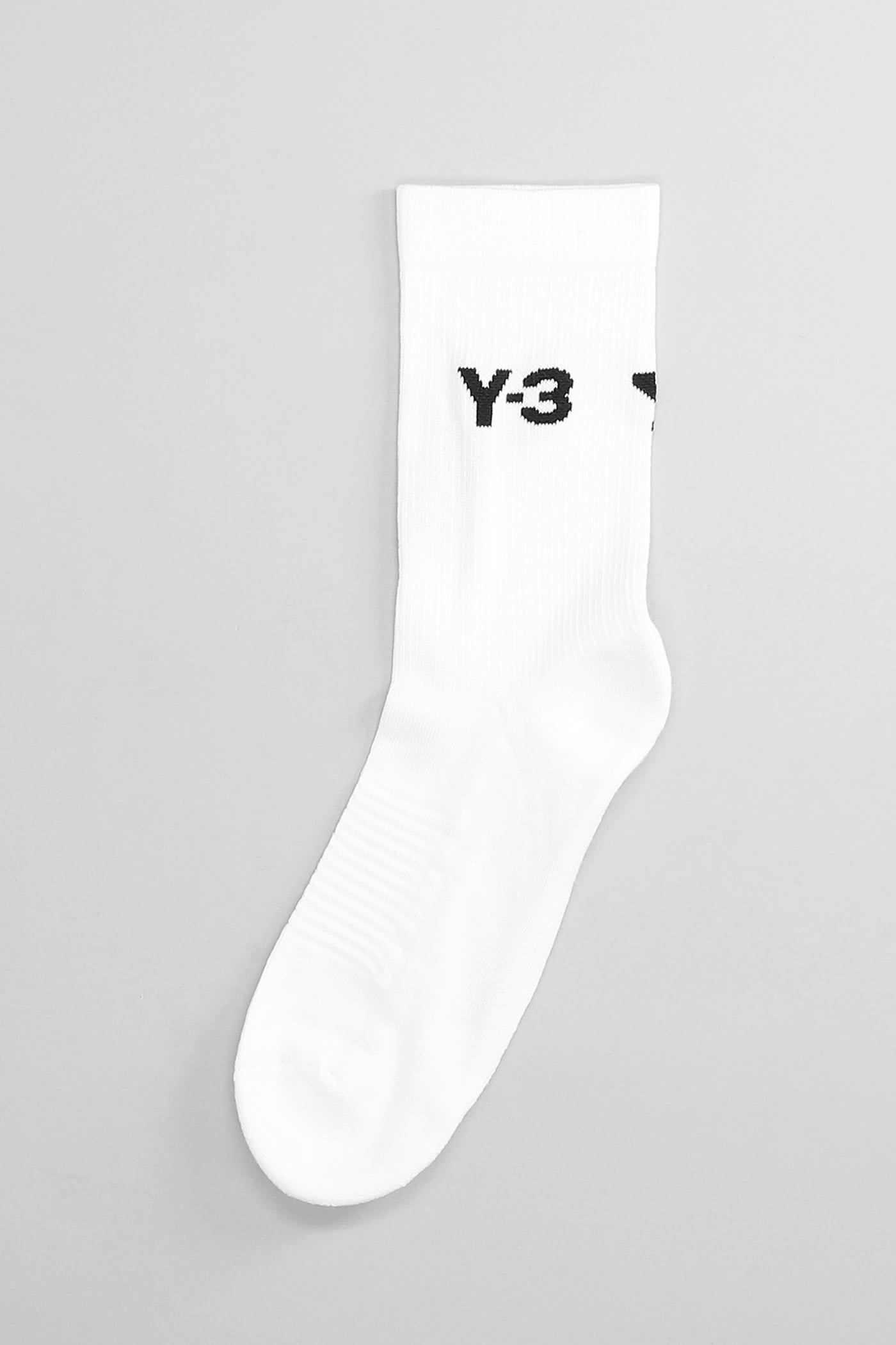Shop Y-3 Socks In White Cotton