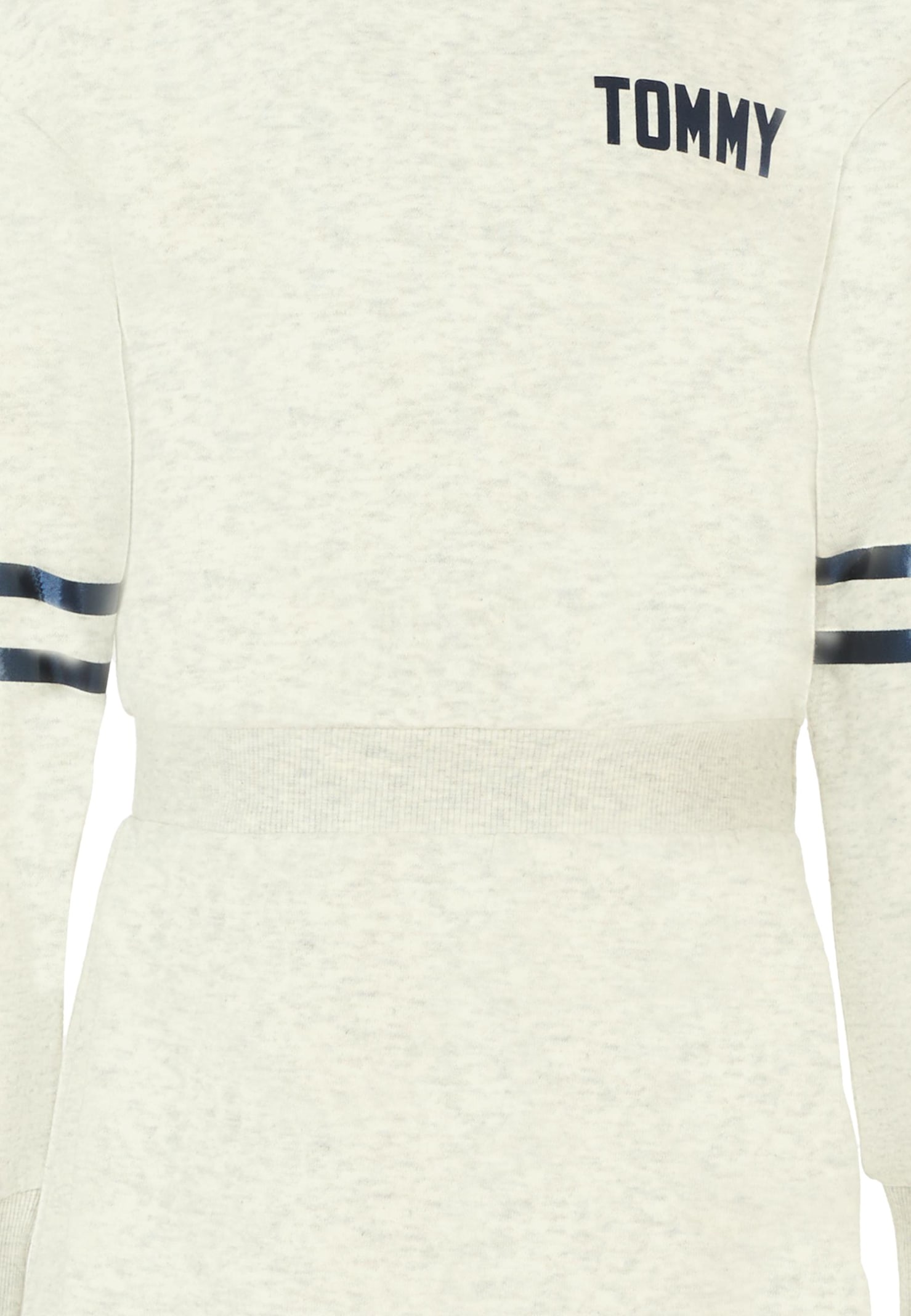 Tommy Hilfiger Gray Dress For Girl With Logo In White