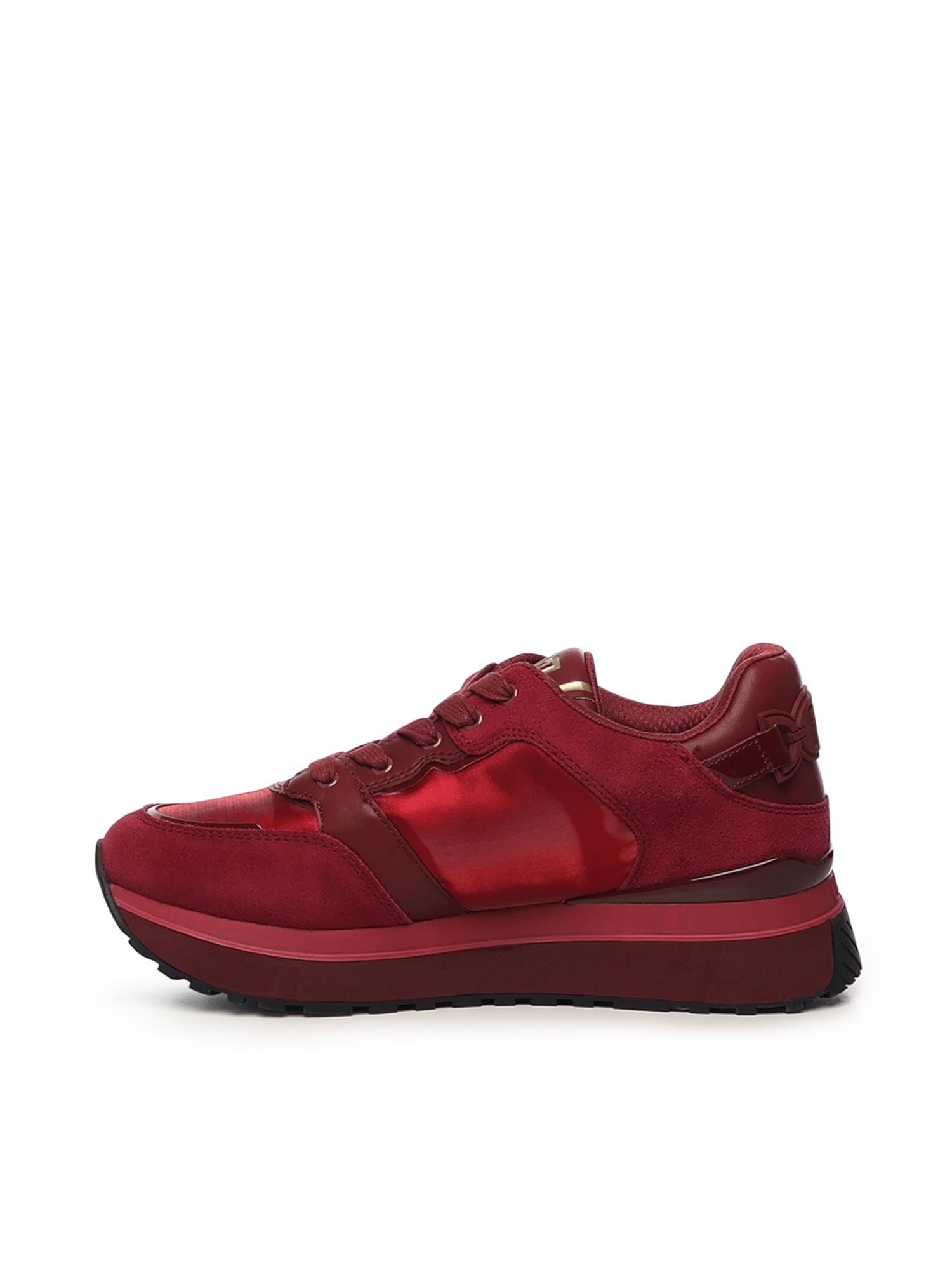 Liu •jo Leather Platform Sneakers In Pink