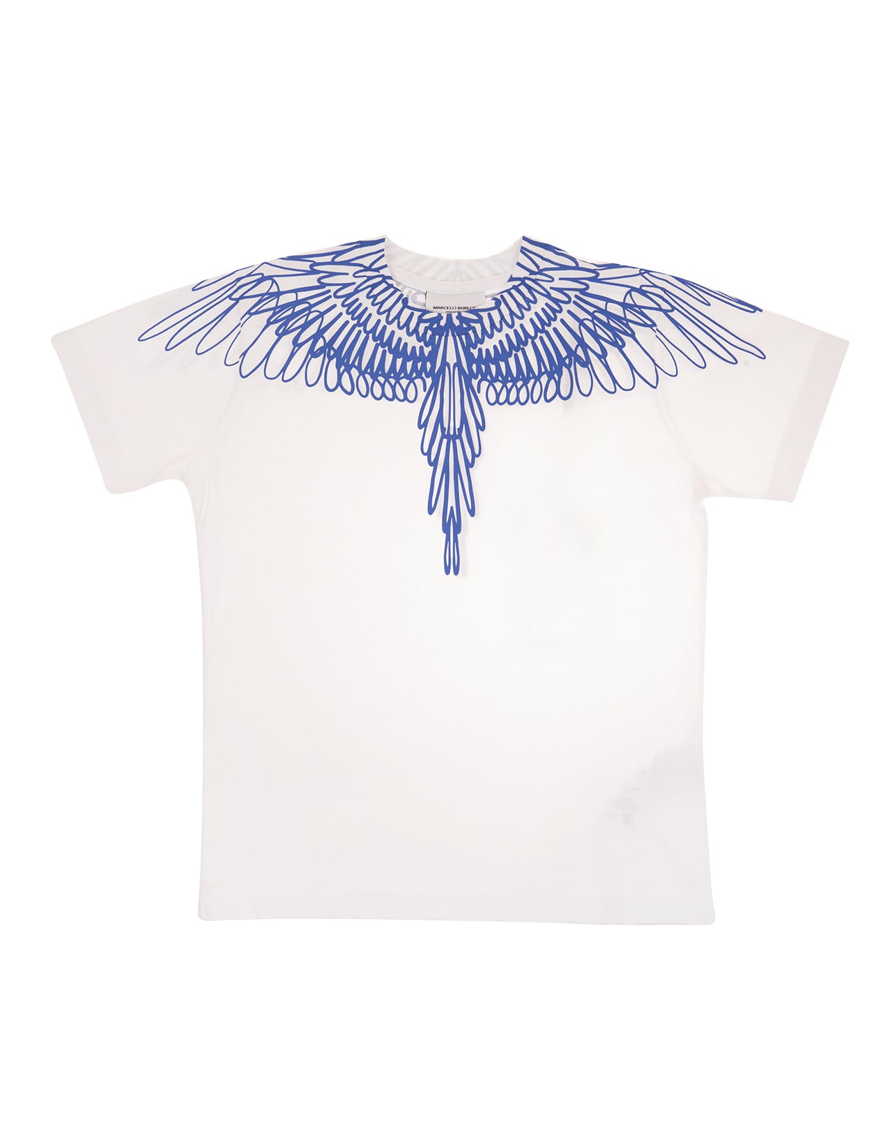 Marcelo Burlon White/blue Cotton Wings-print Cotton T-shirt