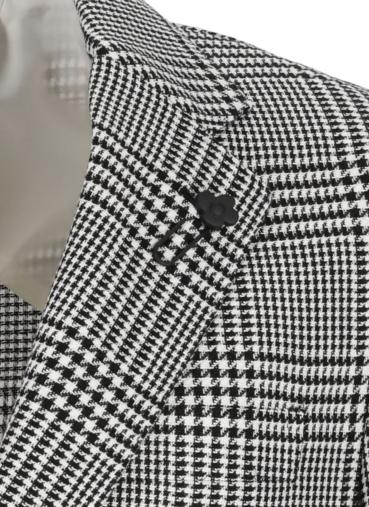 Shop Lardini Cotton And Linen Jacket In Multicolour