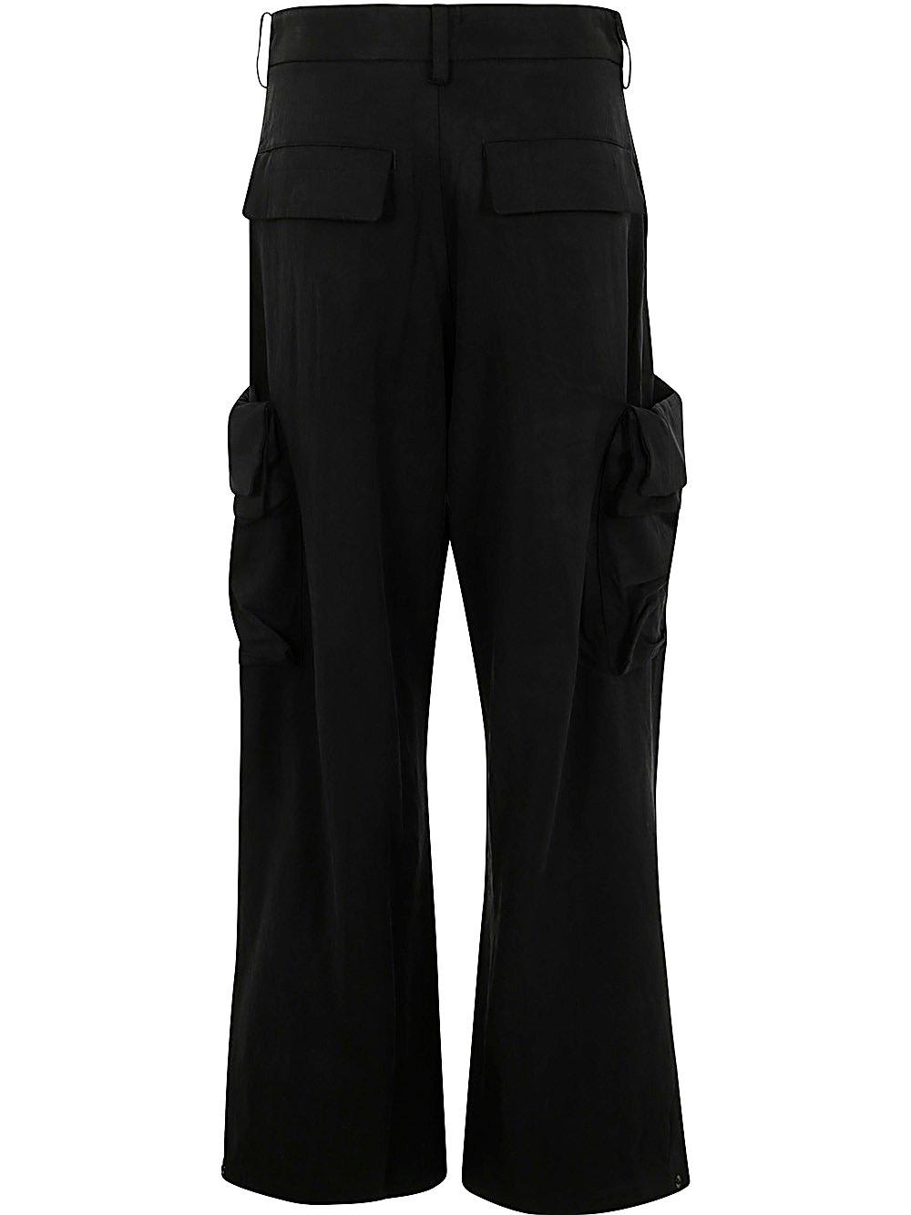 Shop Y-3 Drawstring Wide-leg Cargo Trousers In Black