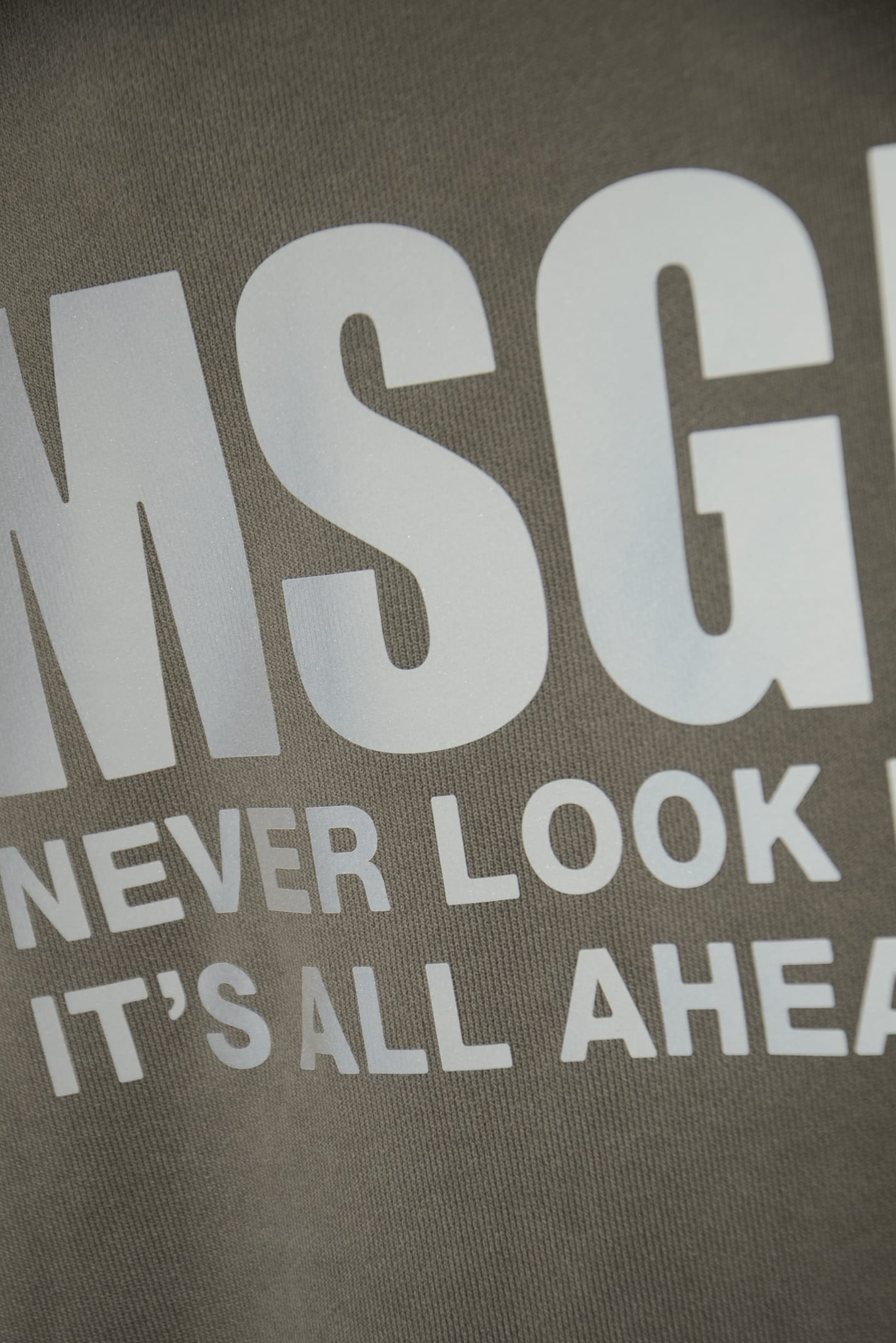 Shop Msgm Never Look Back Sweatshirt In Anthracite