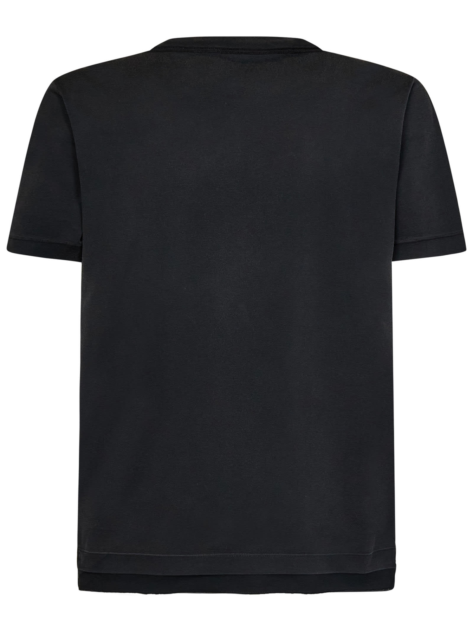 Shop Off-white Wave Off Raw Slim S/s T-shirt In Nero/bianco
