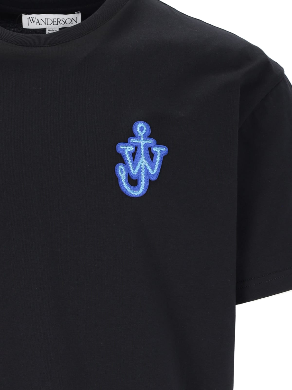 Shop Jw Anderson Crew-neck Logo T-shirt In Black