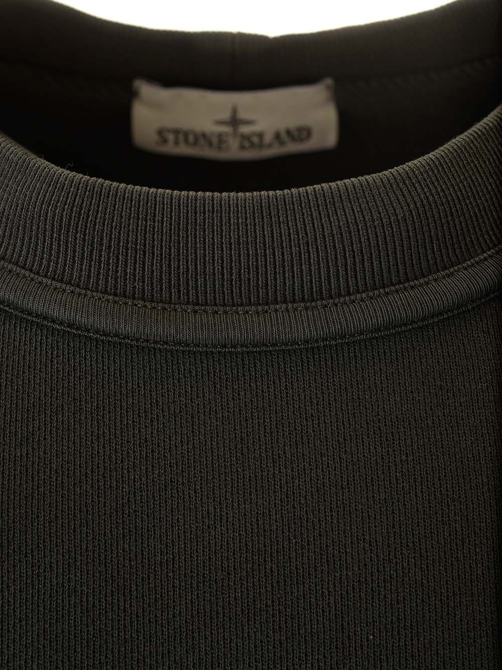 Shop Stone Island Sweatshirt Made Of Organic Cotton Fleece In Grey