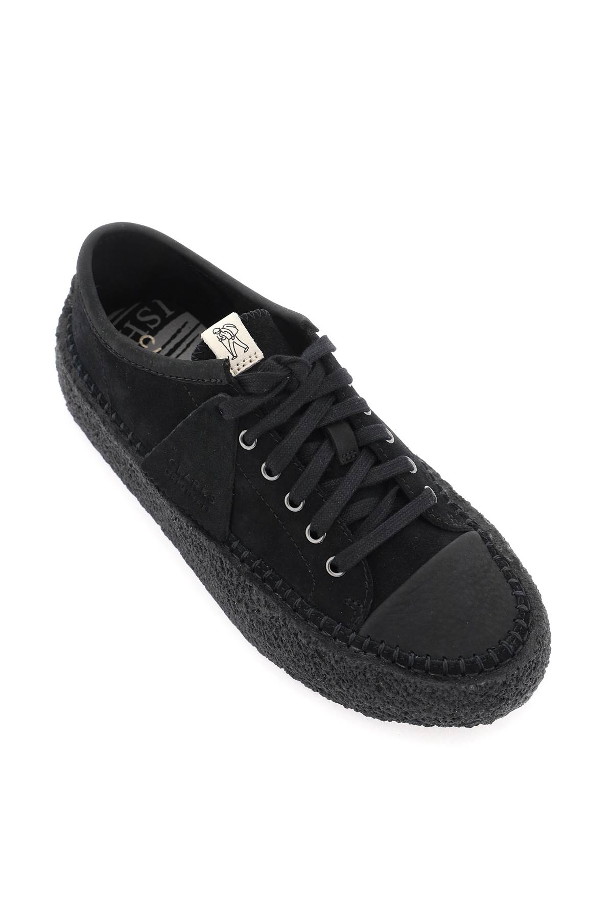 Shop Clarks Suede Leather Caravan Sneakers In Black (black)