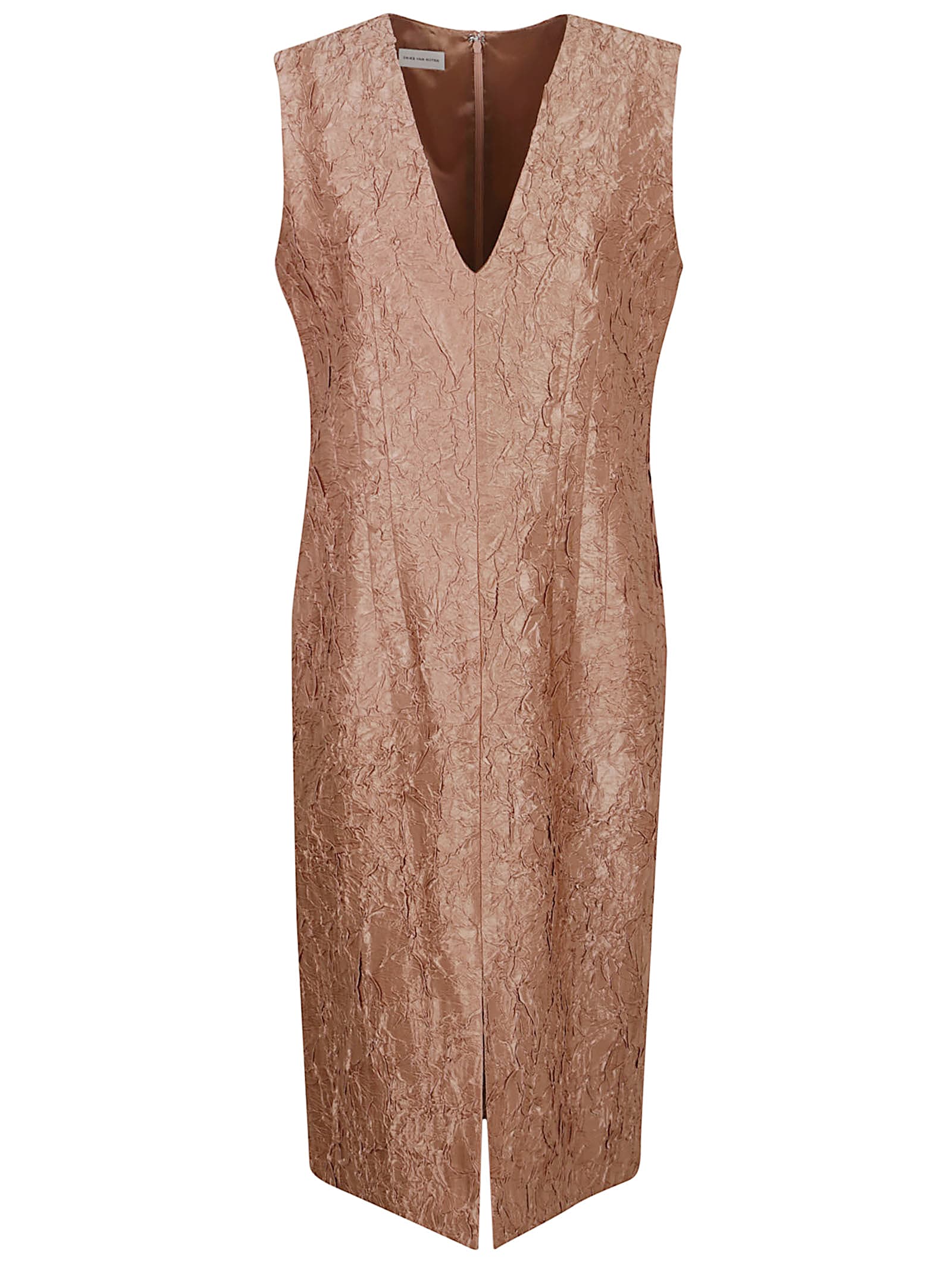 Shop Dries Van Noten Delina Bis Cr 1428 W.w.dress In Peach
