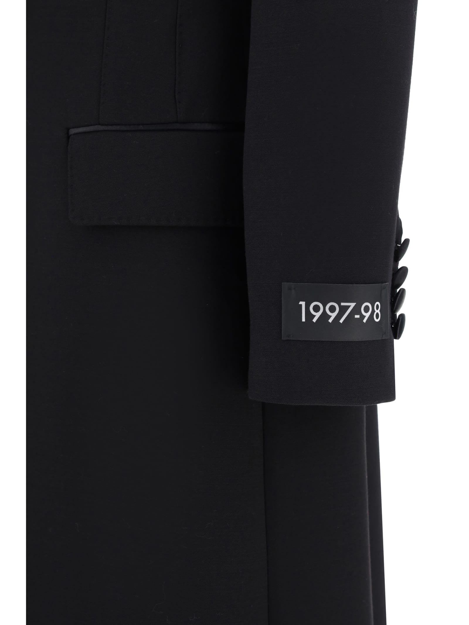 Dolce & Gabbana Black Virgin Wool Blend Coat In Nero