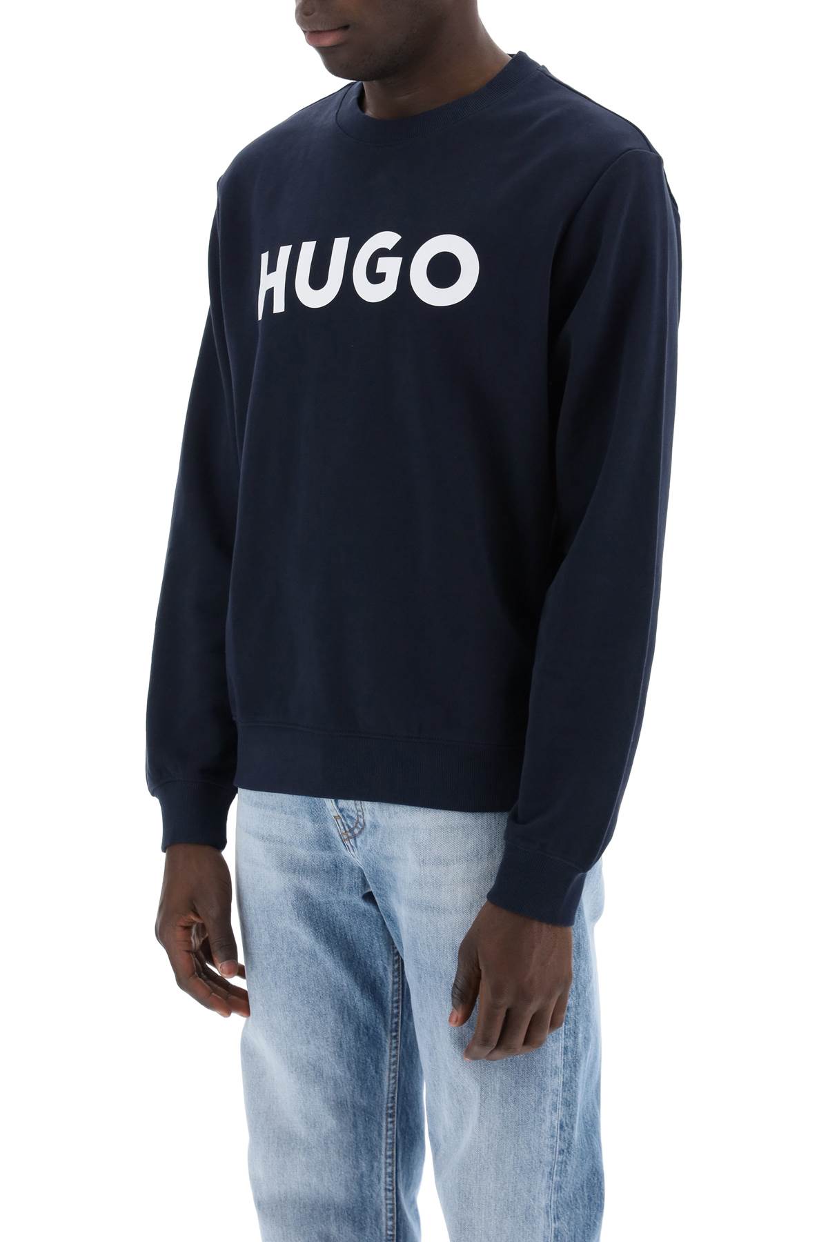 Shop Hugo Boss Dem Logo Sweatshirt In Dark Blue (blue)
