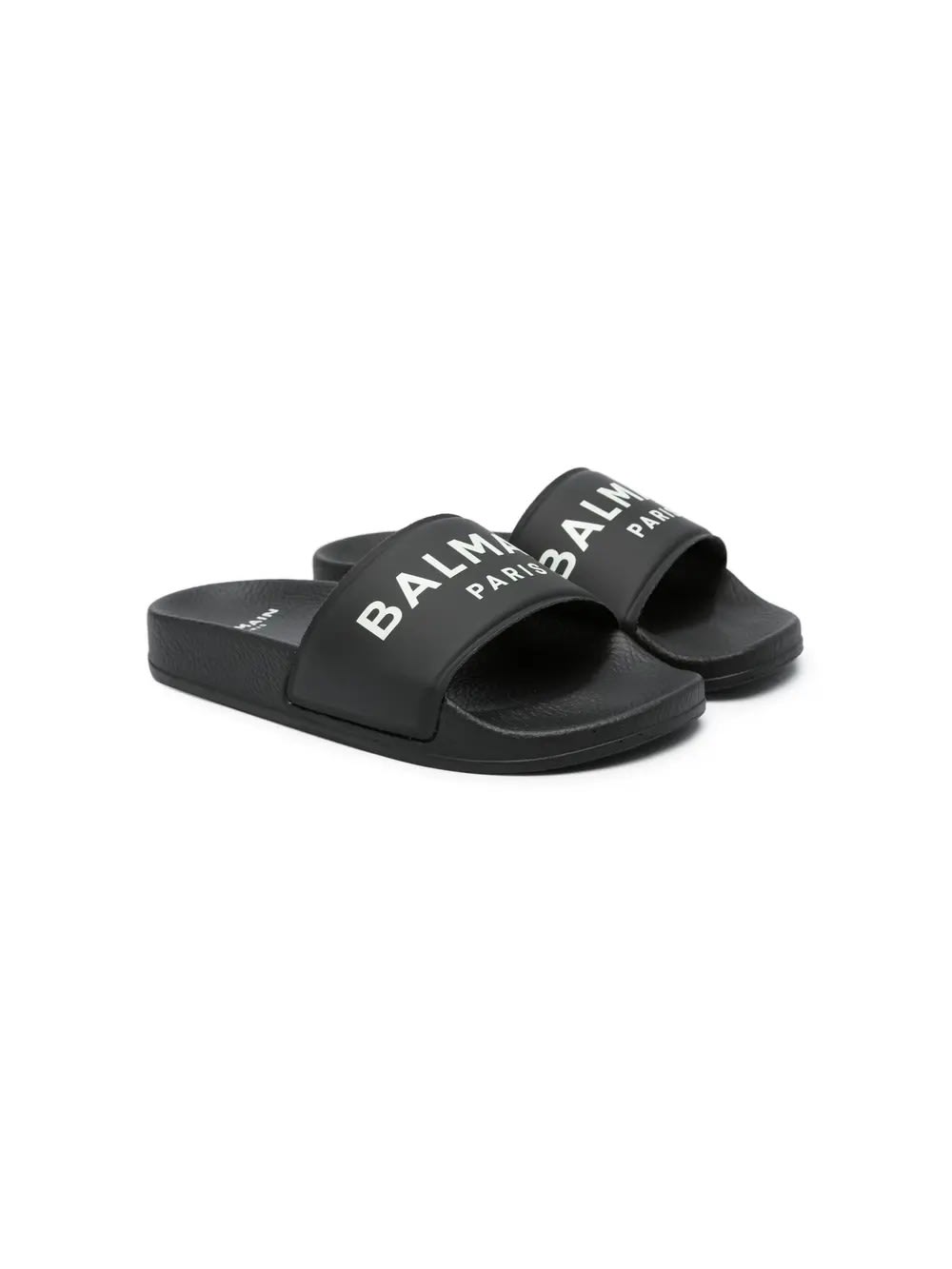 Balmain Black Slippers With Logo