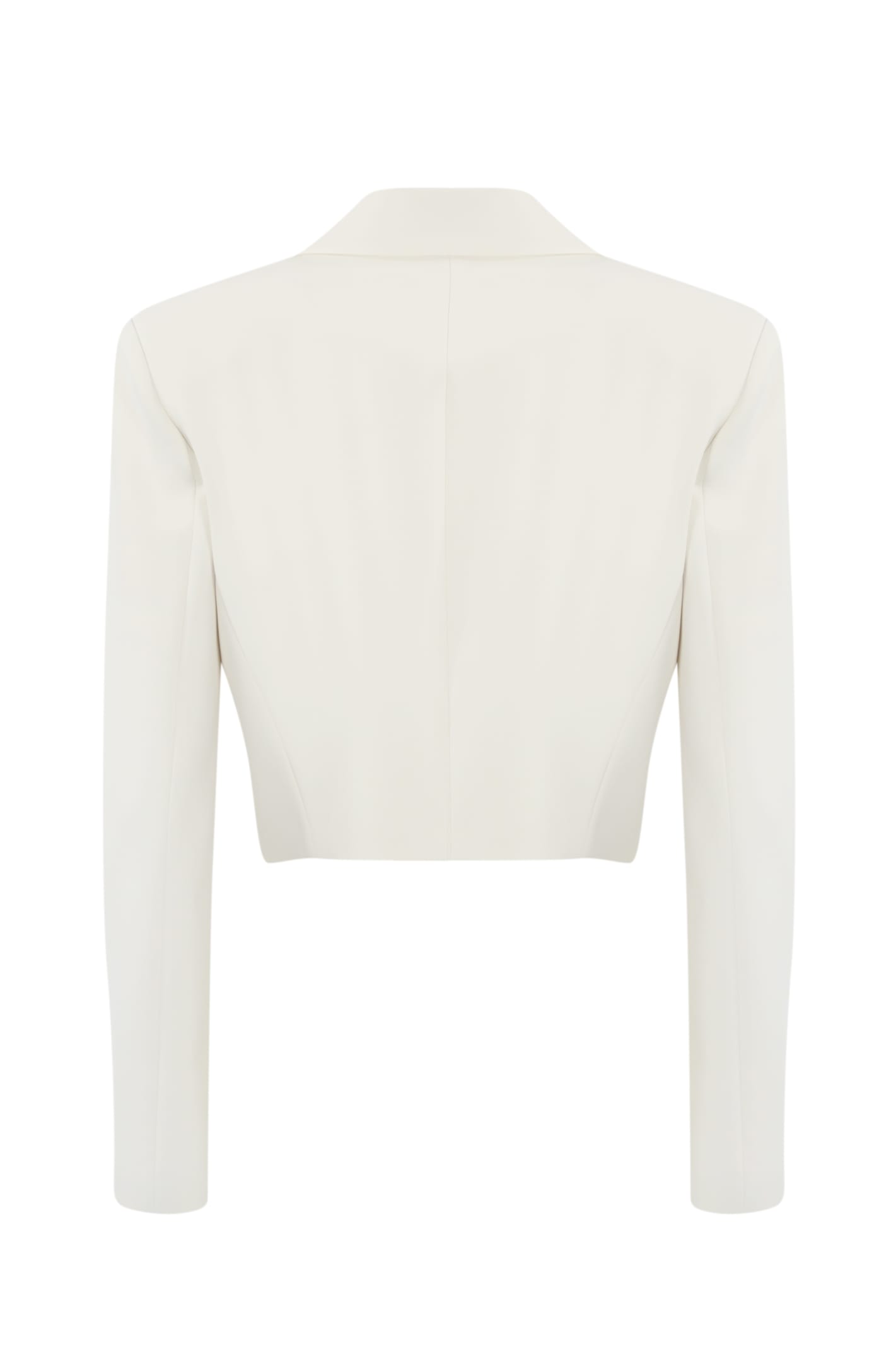 Shop Pinko Frejus Short Crepe Jacket In Bianco