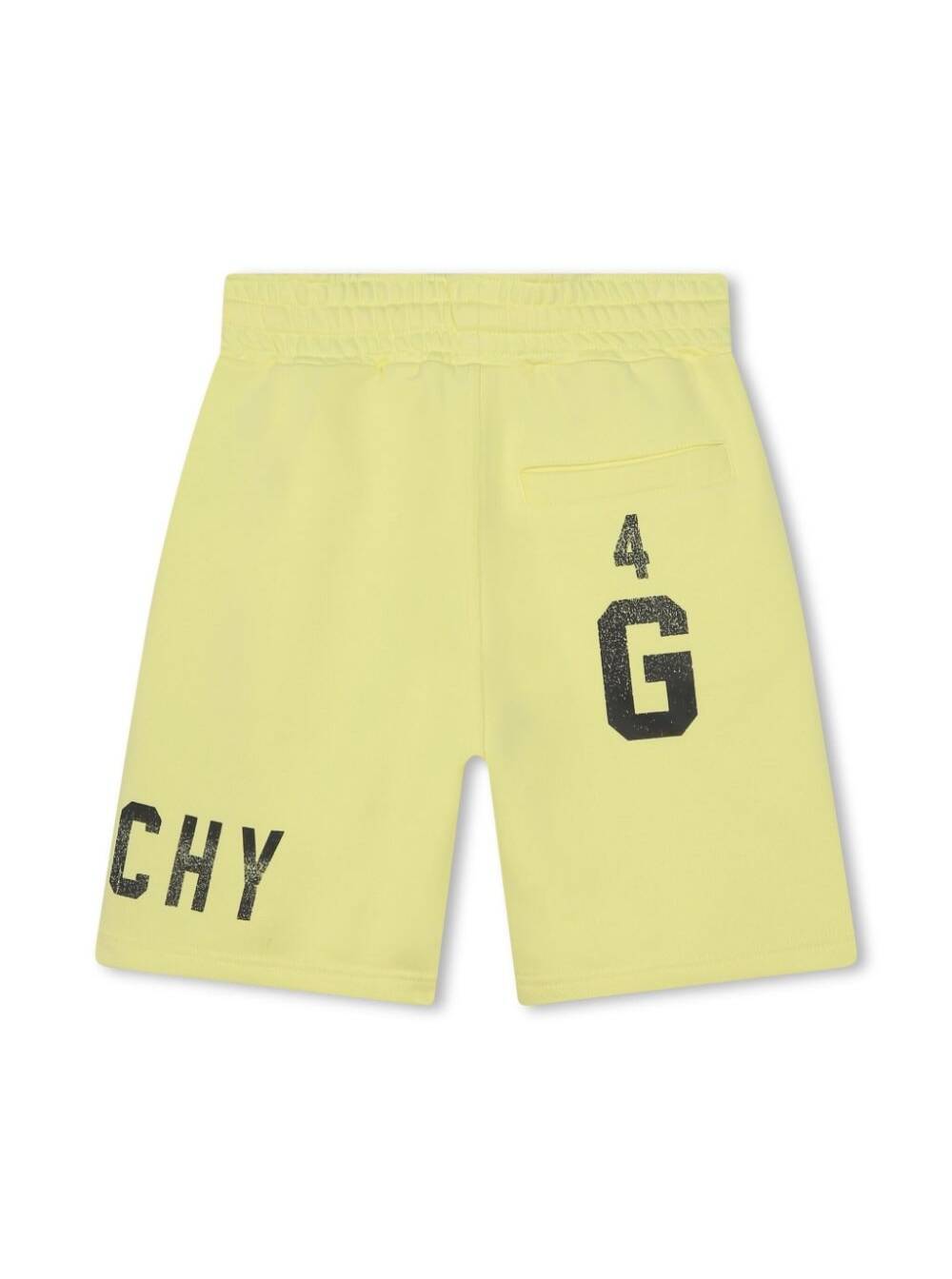 Shop Givenchy 4g Yellow Shorts With Logo Print In Cotton Blend Boy