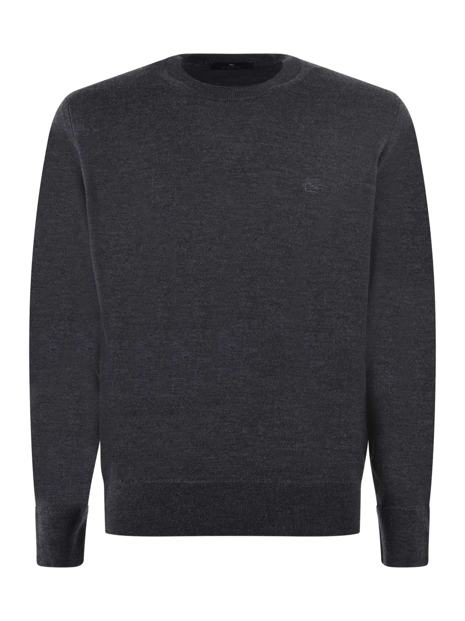 Shop Etro Sweater In Grigio Scuro Melange