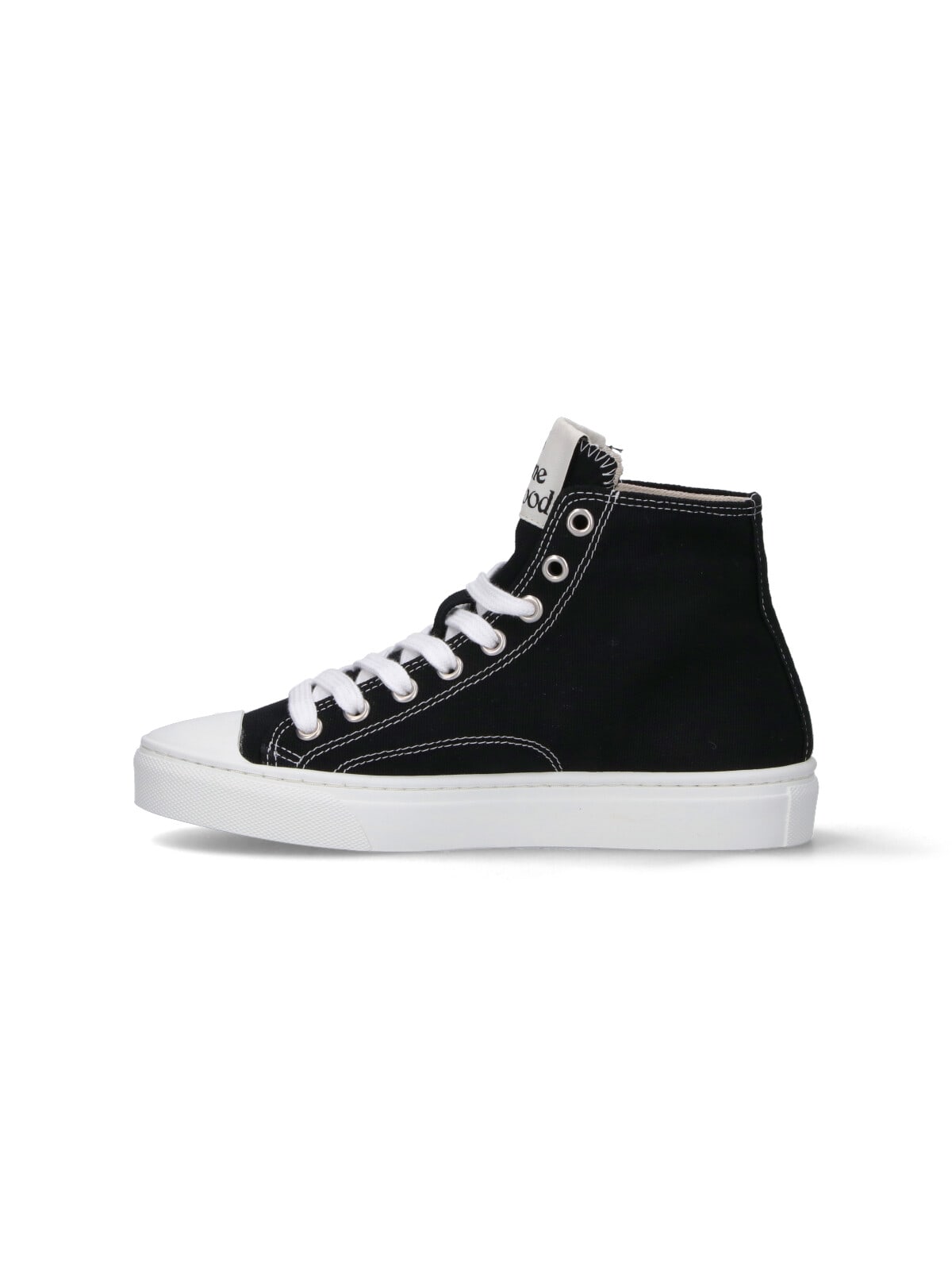 Vivienne Westwood Black Plimsoll High Top Canvas Sneakers In Black