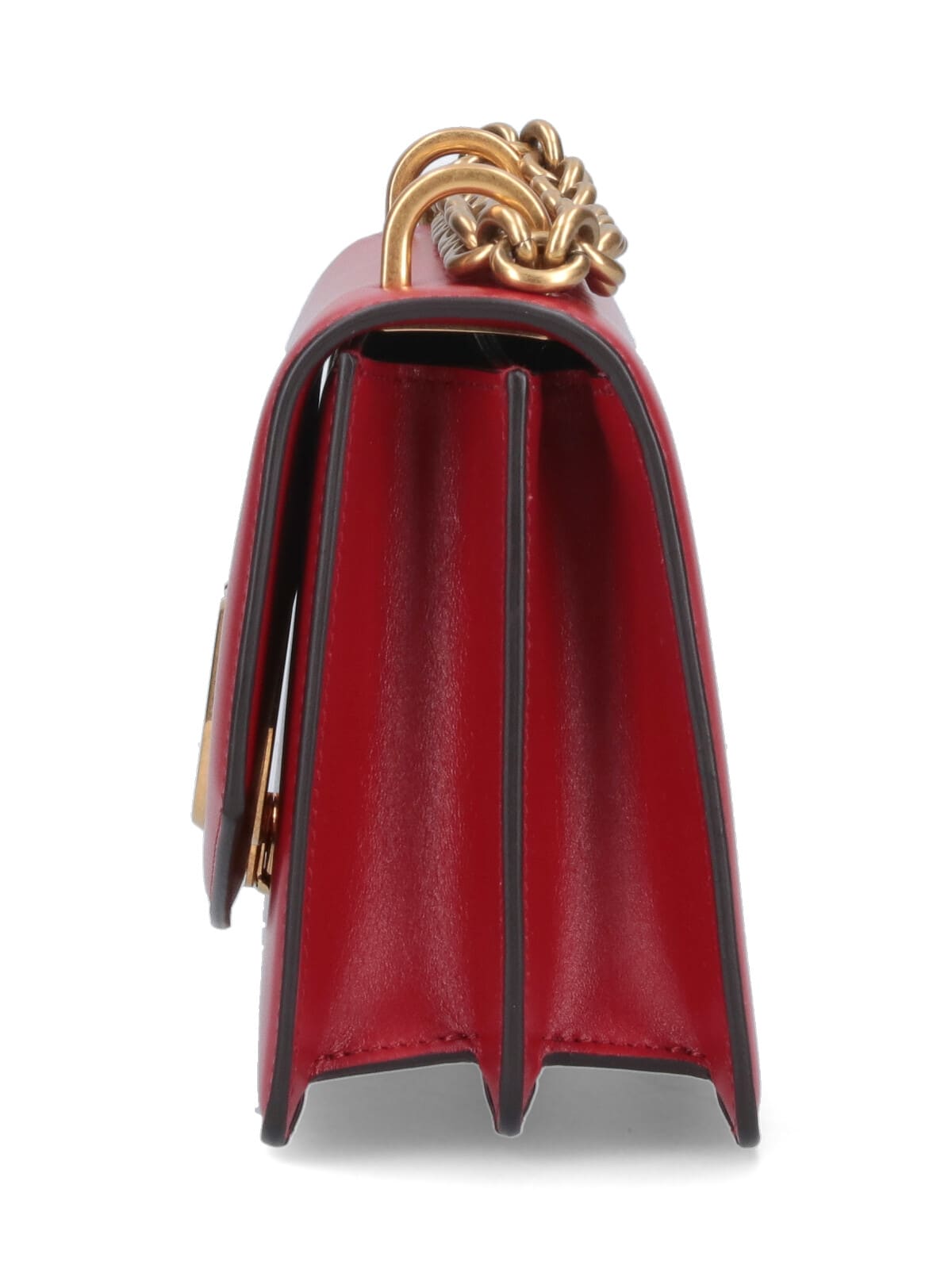 Valentino Garavani Vain Vlogo Leather Shoulder Bag In Red