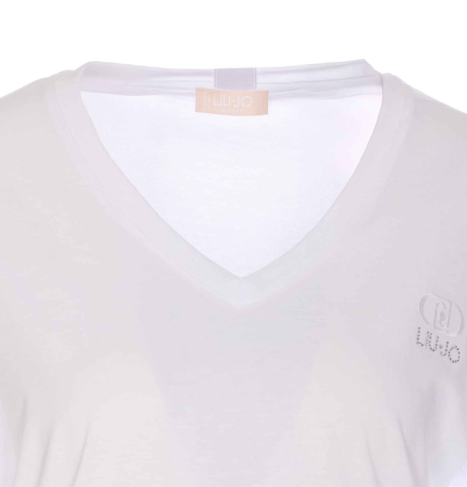 Liu •jo Animal Print Scarf Crewneck T-shirt With Leopard Detail In White