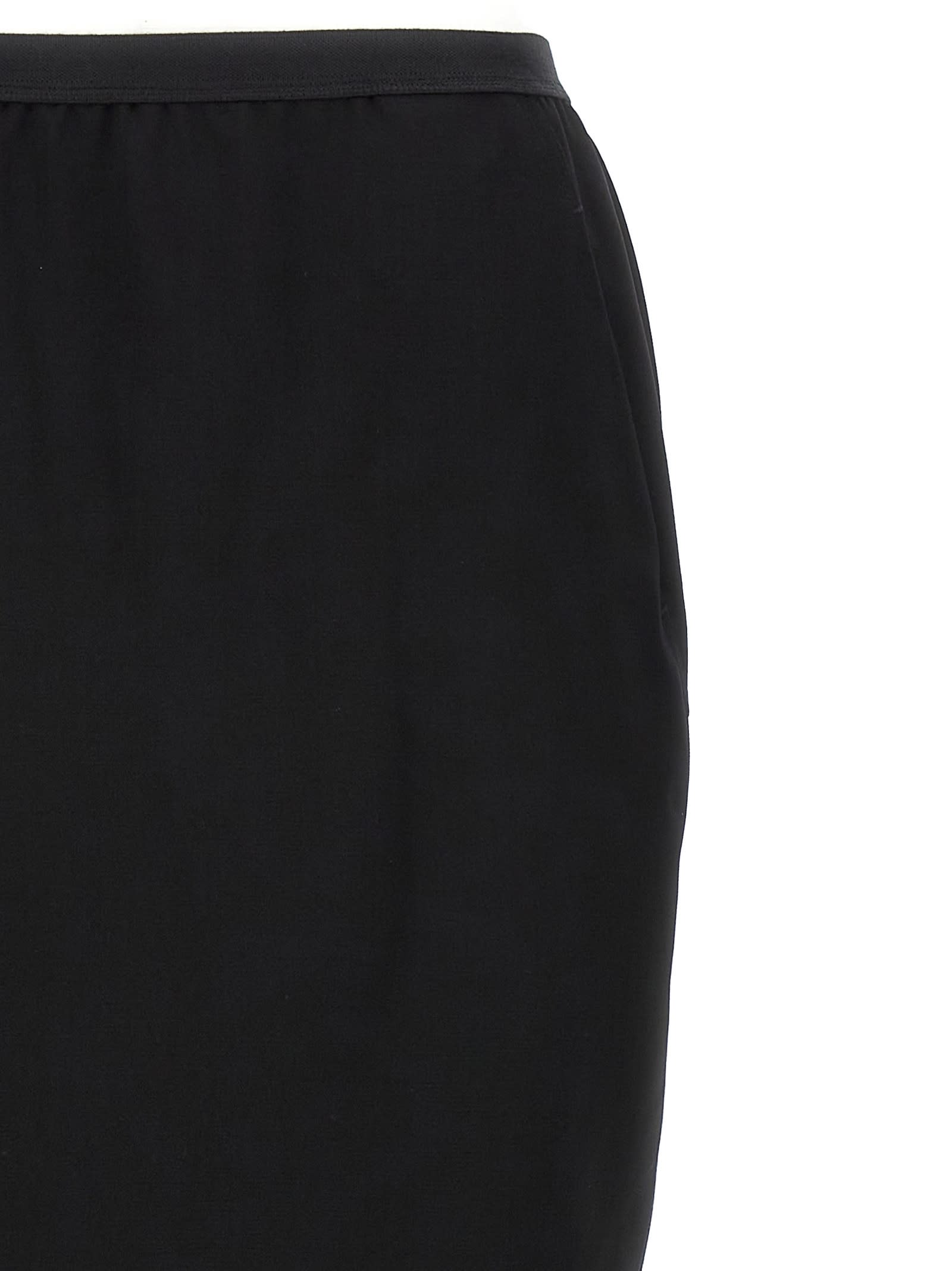 Rick Owens Soft Pillar Long Skirt In Black