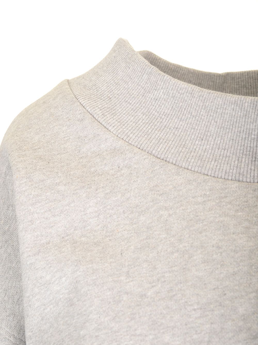 Attico Cropped Sweatshirt Double American Fleece Sweatshirts Grey In Grey