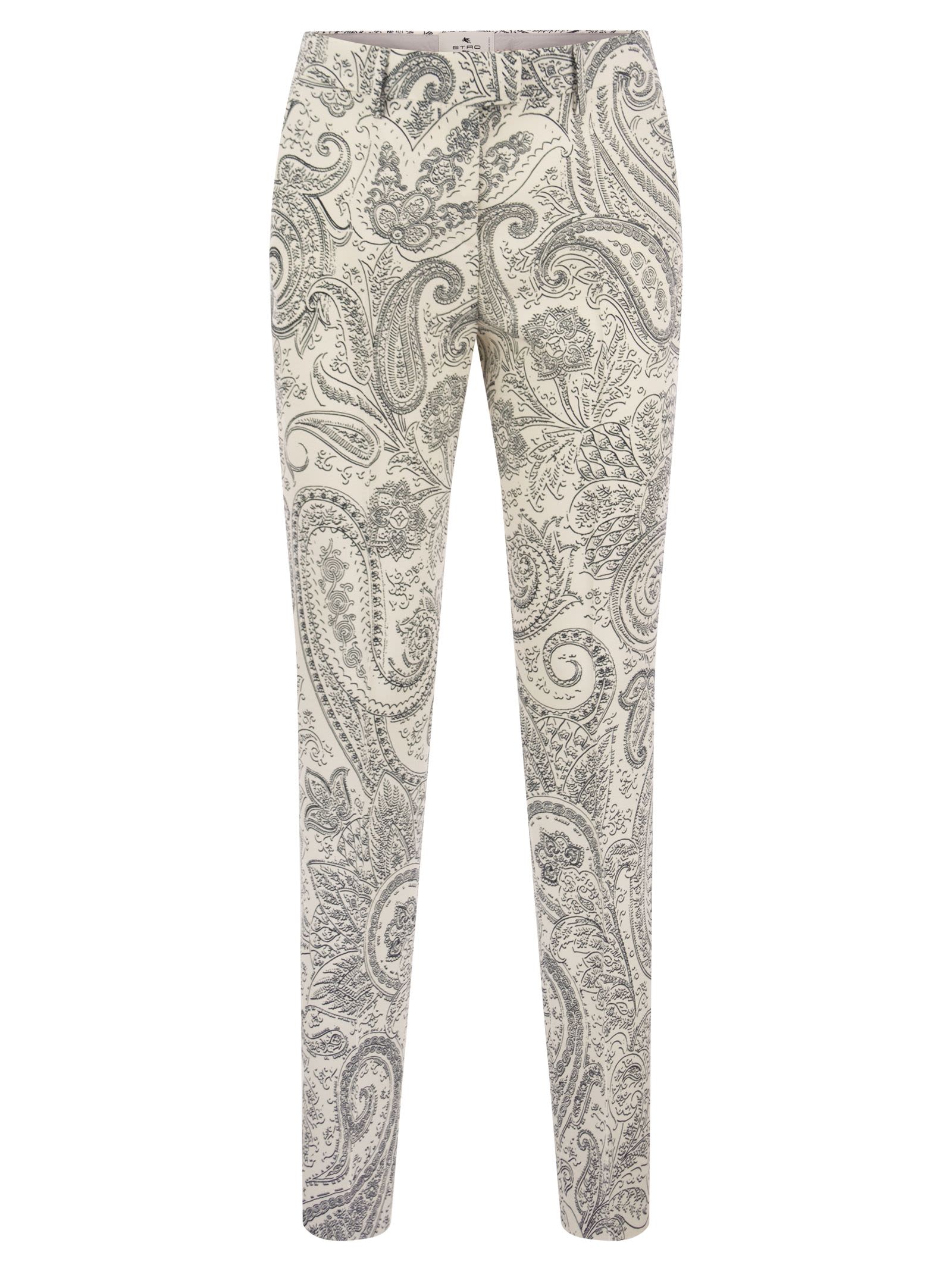 ETRO VISCOSE AND WOOL TROUSERS WITH PAISLEY PRINT
