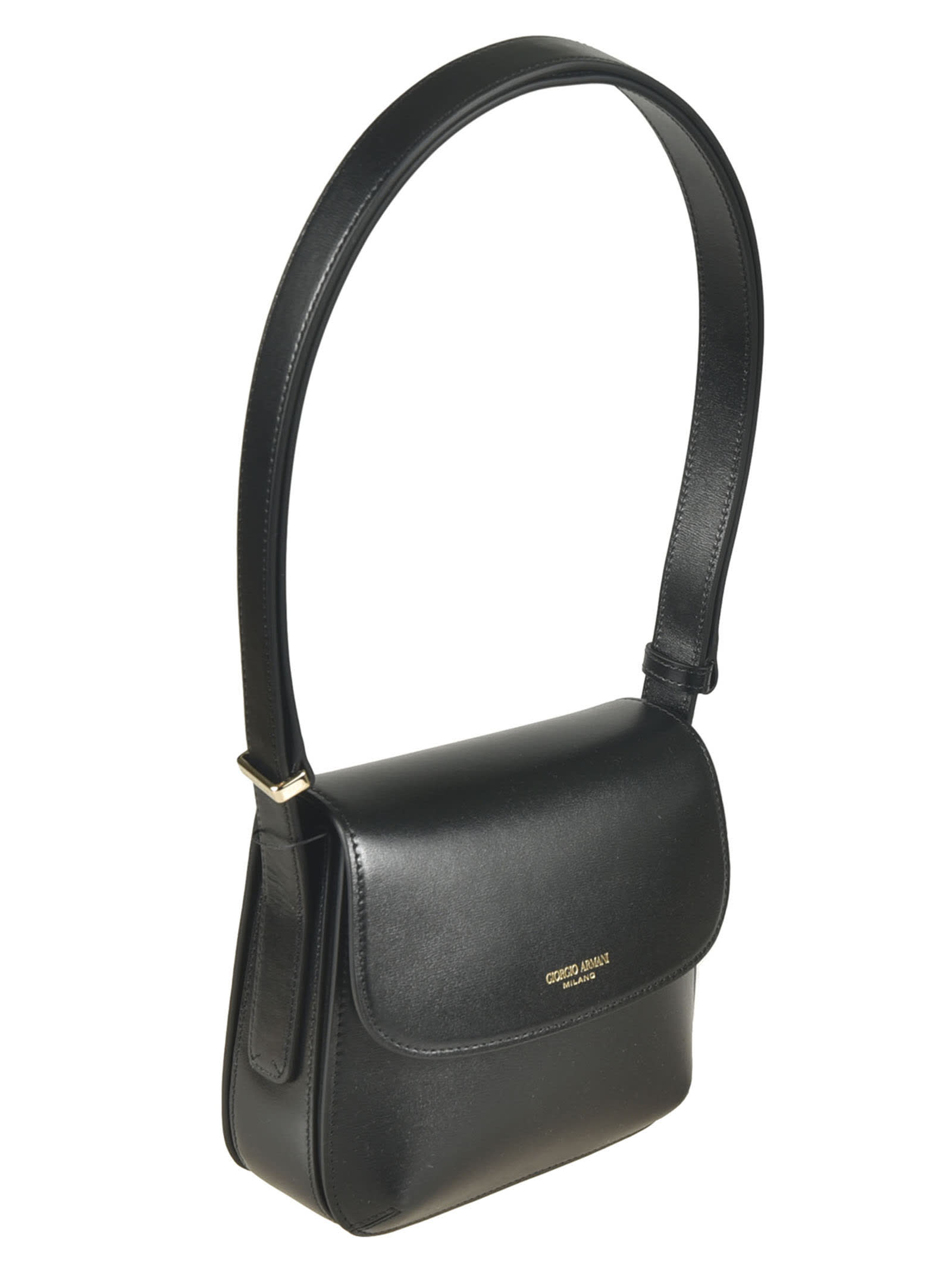 Shop Giorgio Armani Logo Flap Shoulder Bag In 80001