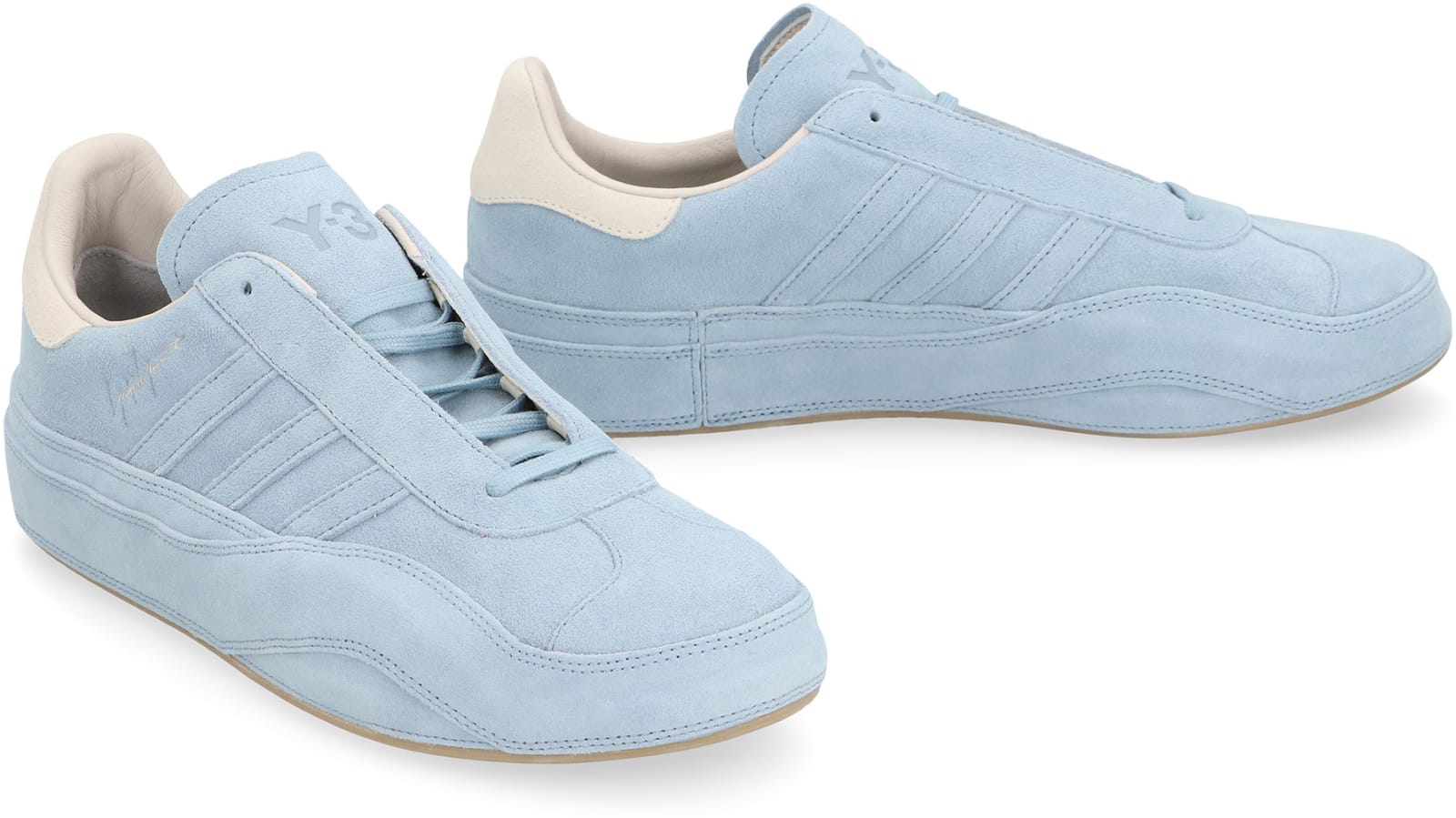 Shop Y-3 Gazelle Suede Low-top Sneakers In Light Blue