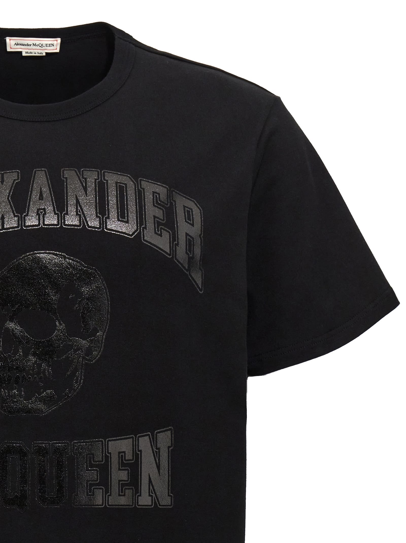 Shop Alexander Mcqueen Logo Print T-shirt In Black