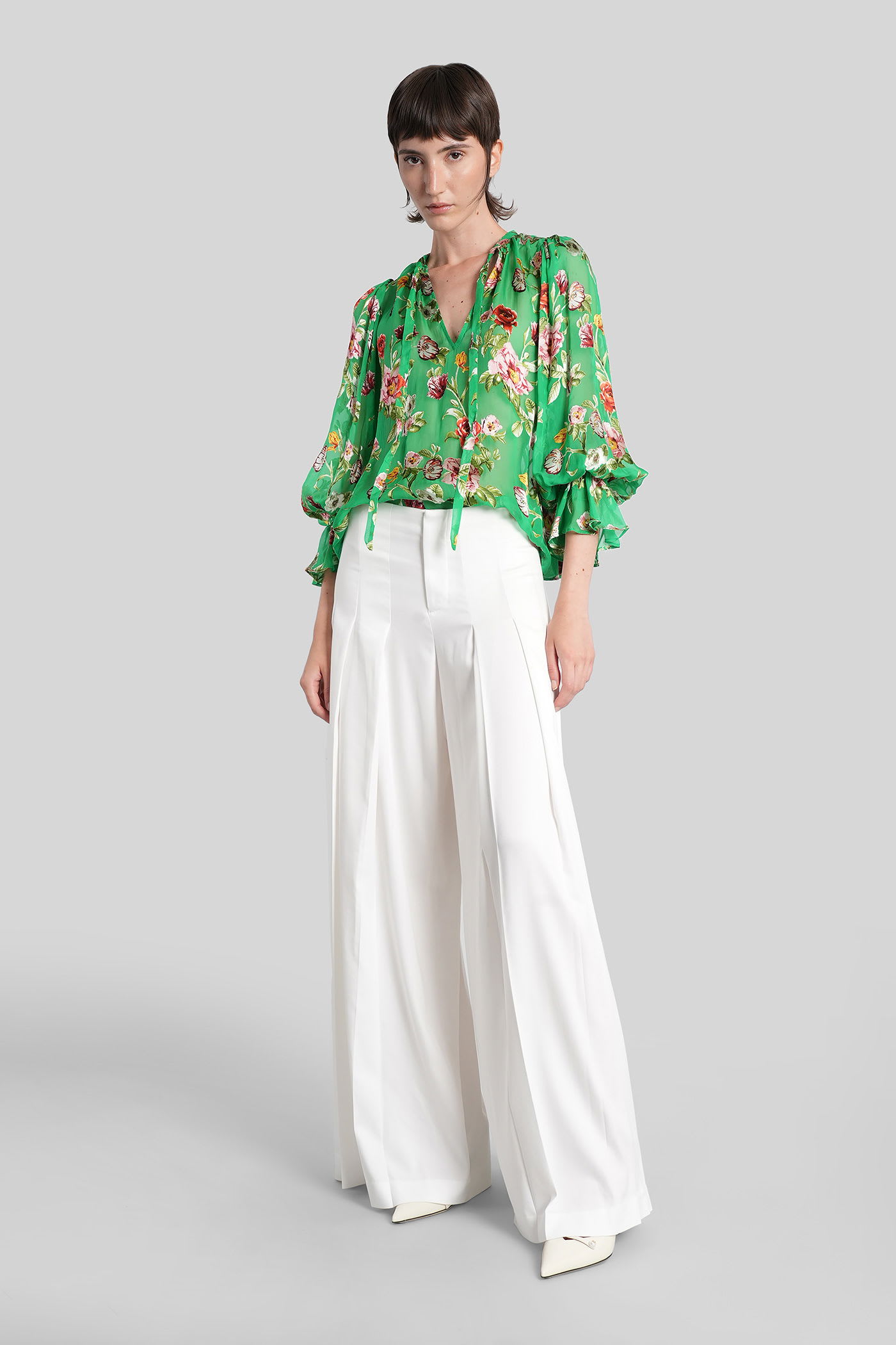 Alice And Olivia Ainslie Pants In White Polyester In White