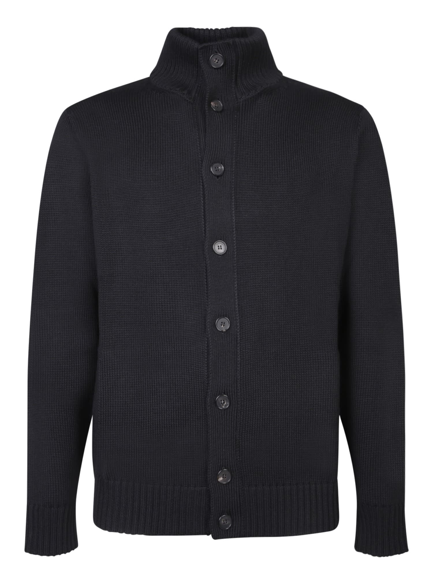 Zanone Chioto Black Wool Cardigan