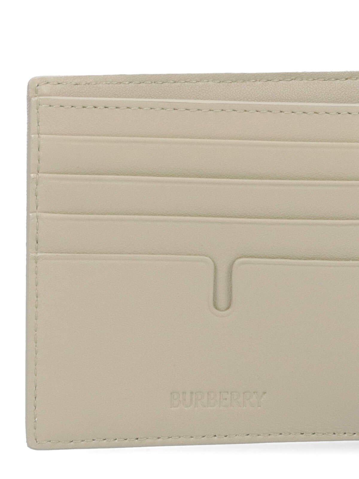 Shop Burberry Check Printed Bi-fold Wallet In Lichen