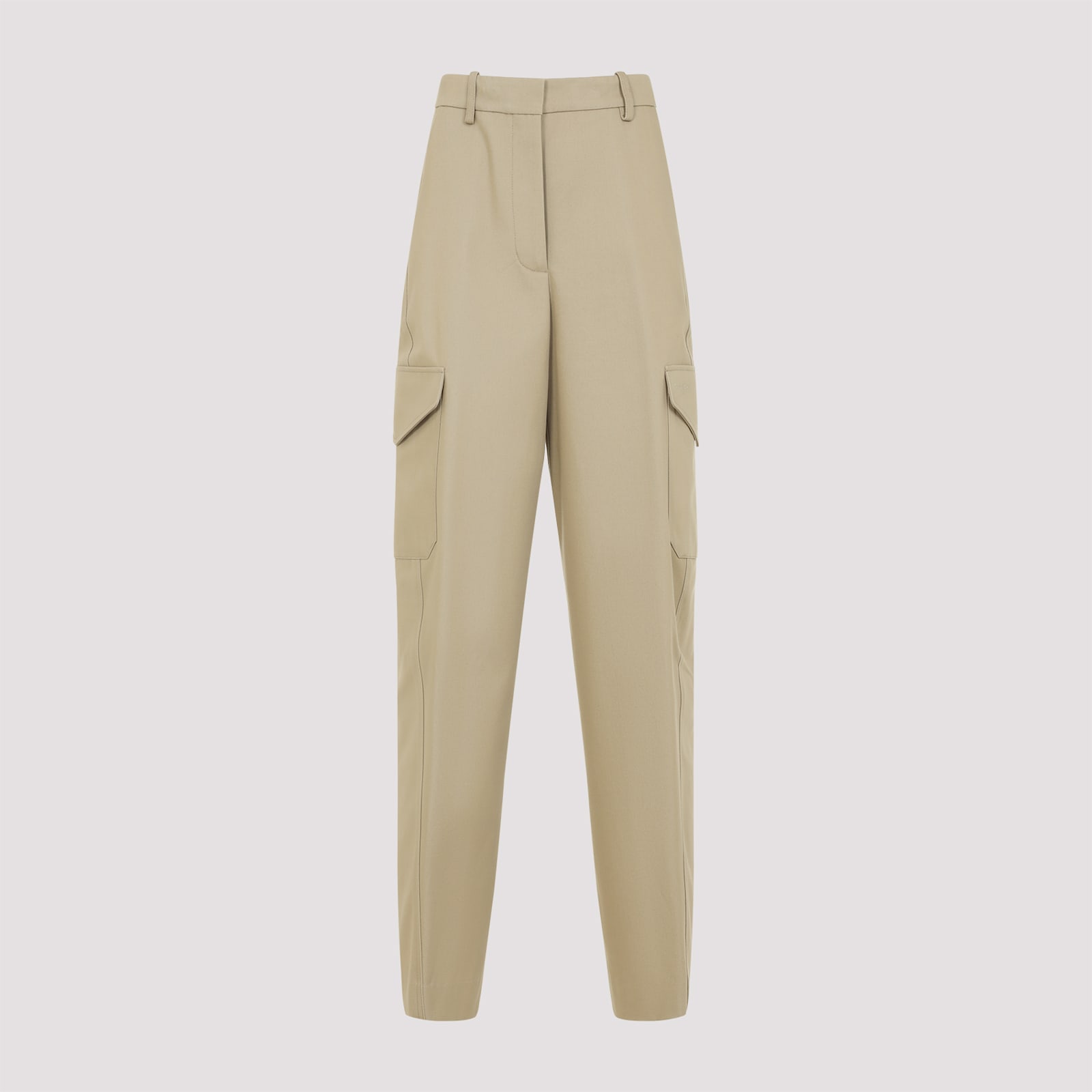 Givenchy Womens Beige Cocoon Straight-leg Cotton-wool Blend Trousers In Neutral
