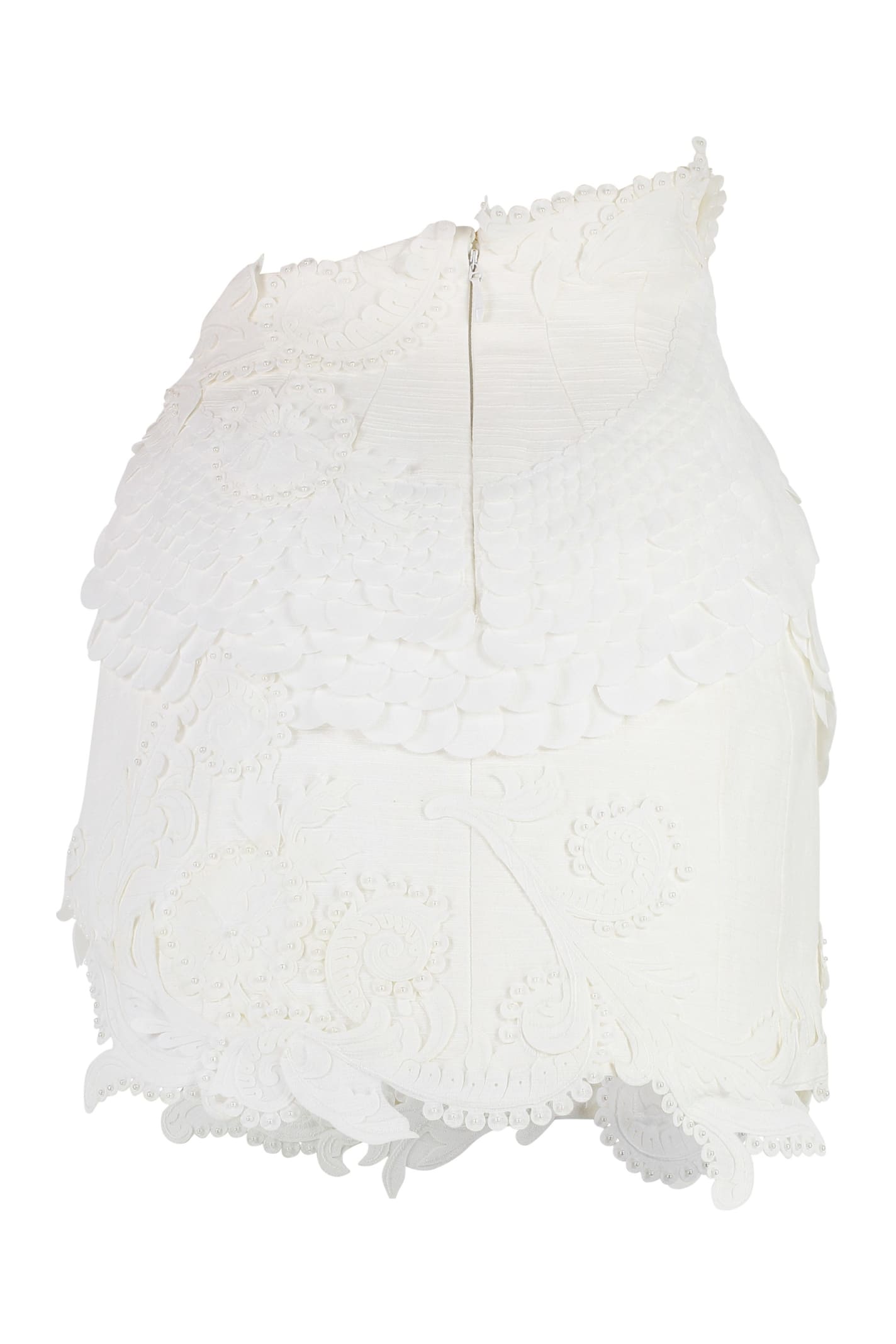 Zimmermann Tama Asymmetric Miniskirt In White