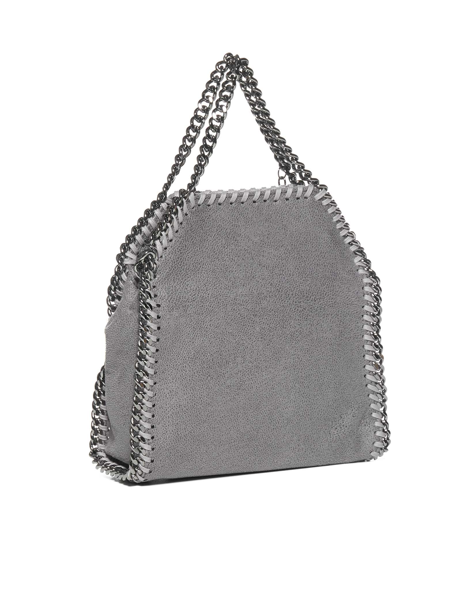 Stella Mccartney Falabella Shaggy Deer Mini Tote Bag In Grey