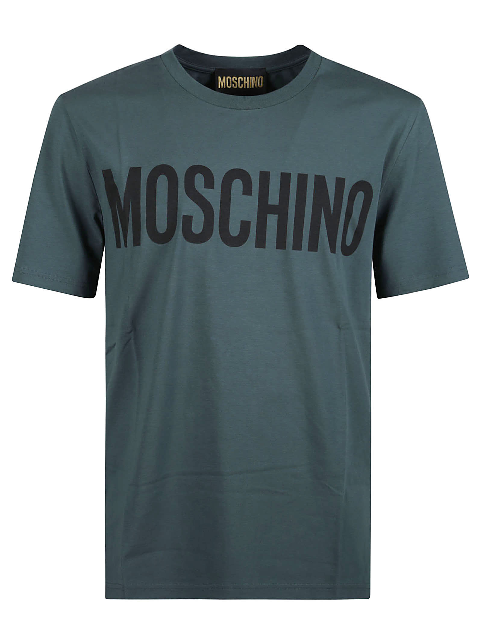 Shop Moschino Logo T-shirt In Green