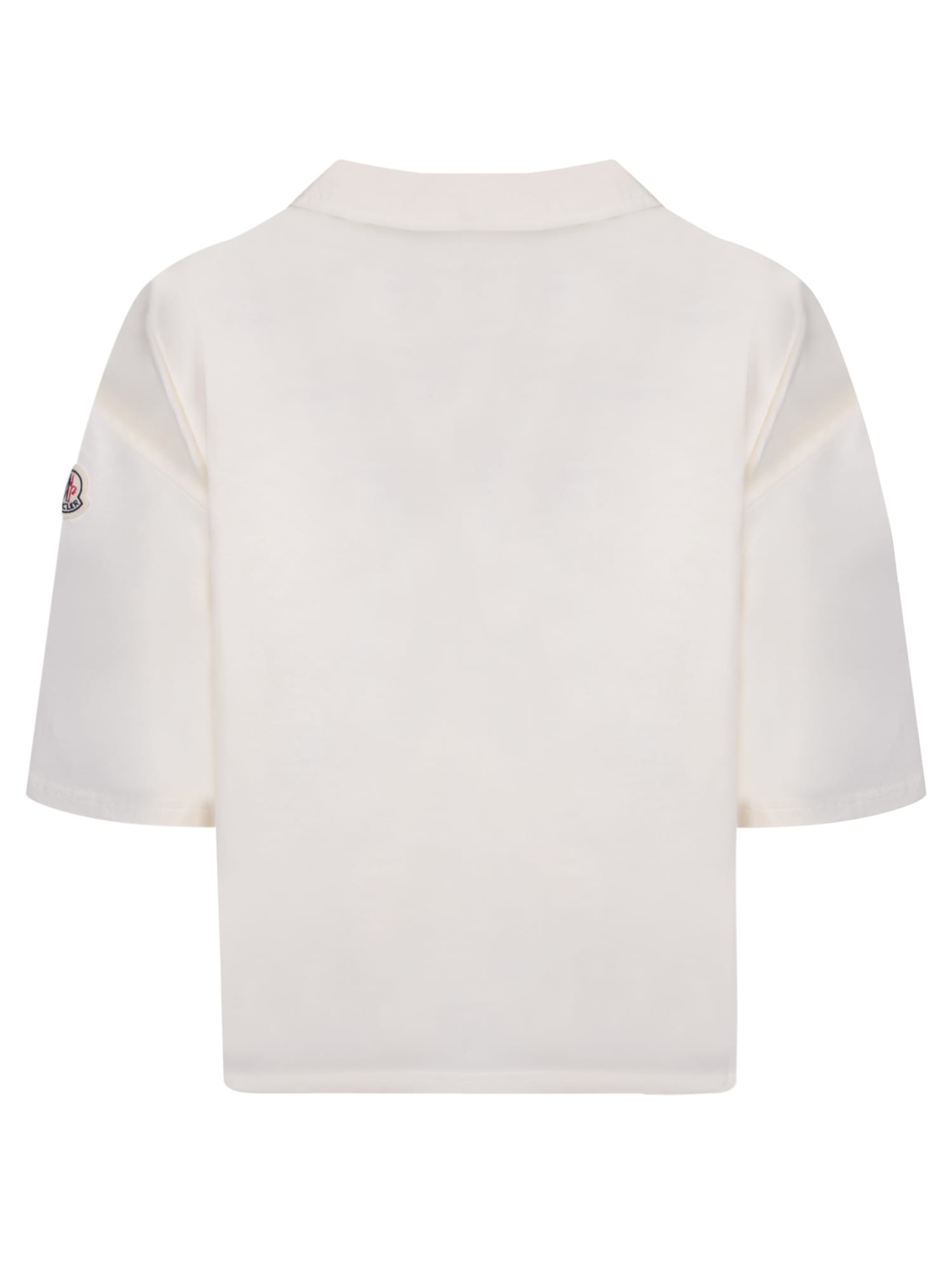 Shop Moncler Oversize Black Polo Shirt In White