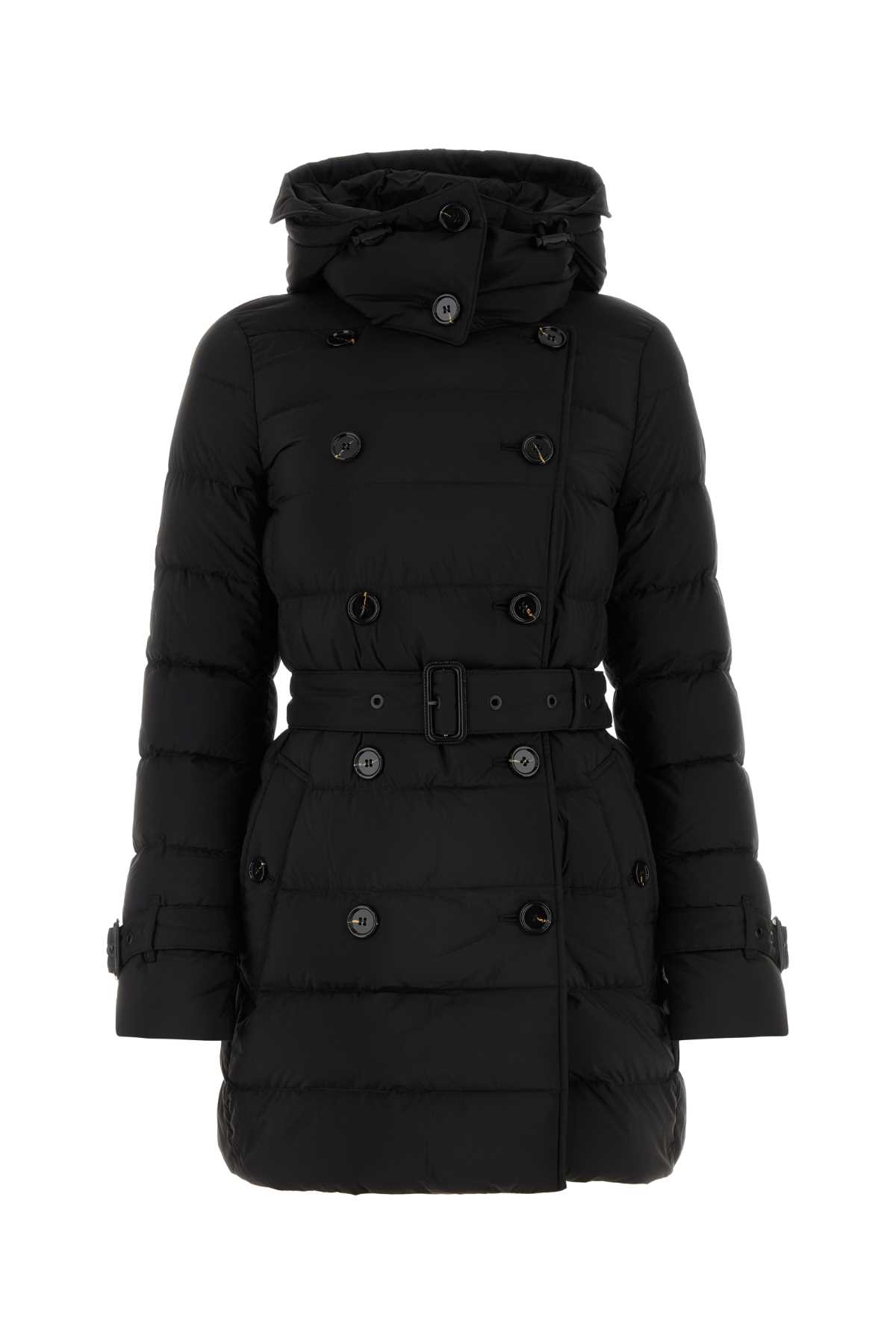 Shop Burberry Black Nylon Padded Jacket In A1189