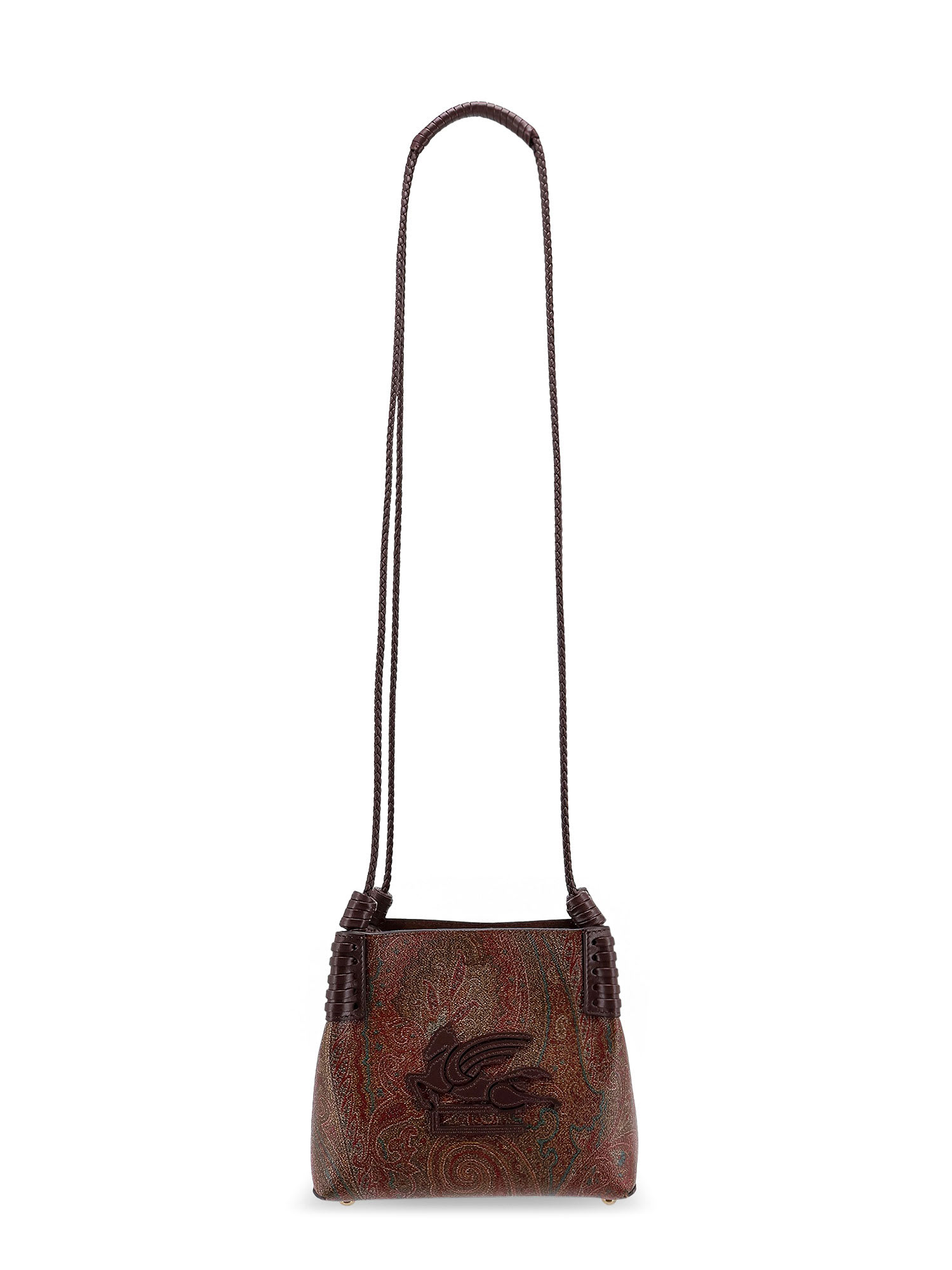 libra Brown Jacquard Crossbody Bag