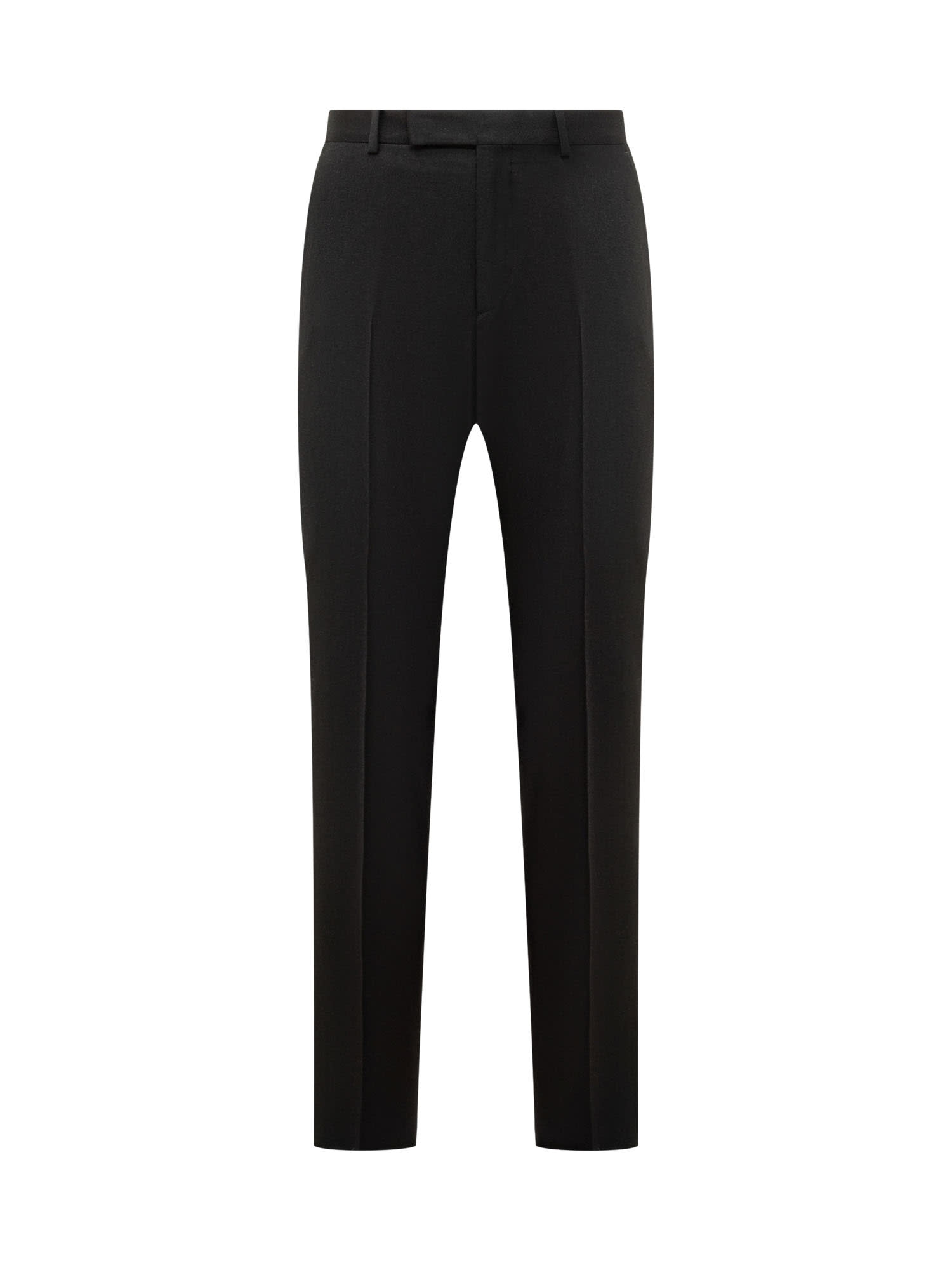 Shop Zegna Wool Trousers In Nero