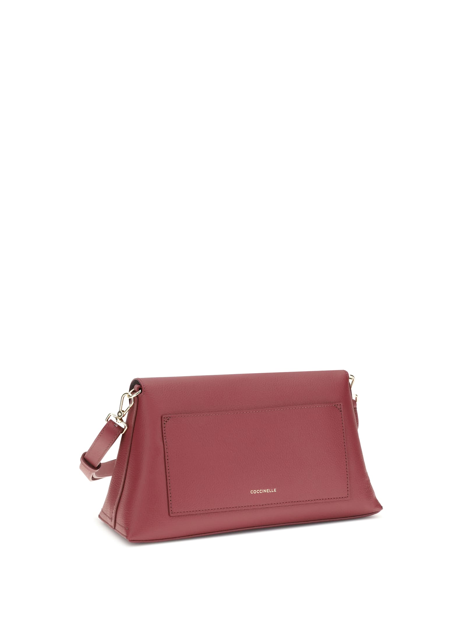 Coccinelle Medium Nikla Circular-clasp Calf-leather Shoulder Bag In Red