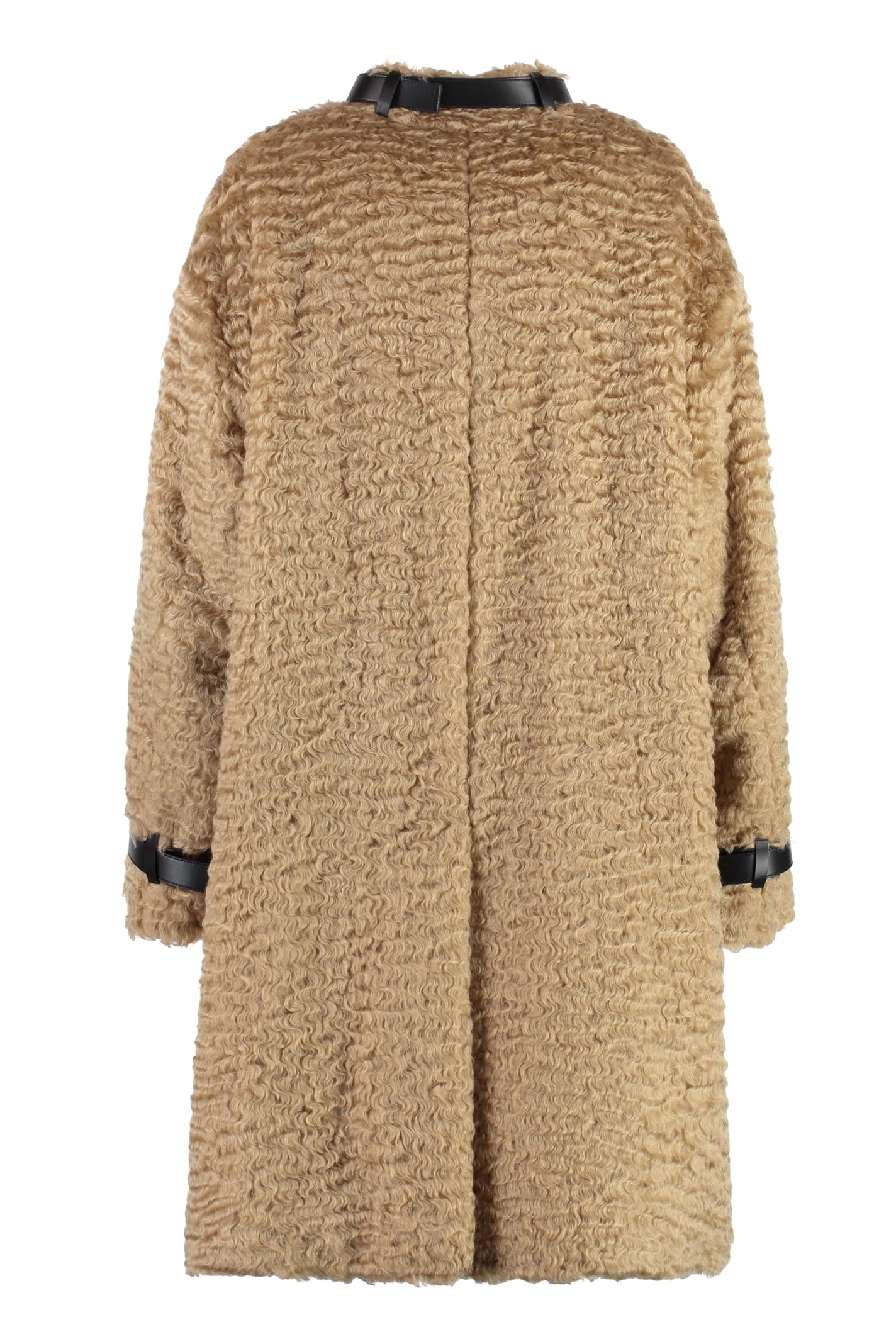 Shop Jil Sander Vegan Fur Coat In Beige