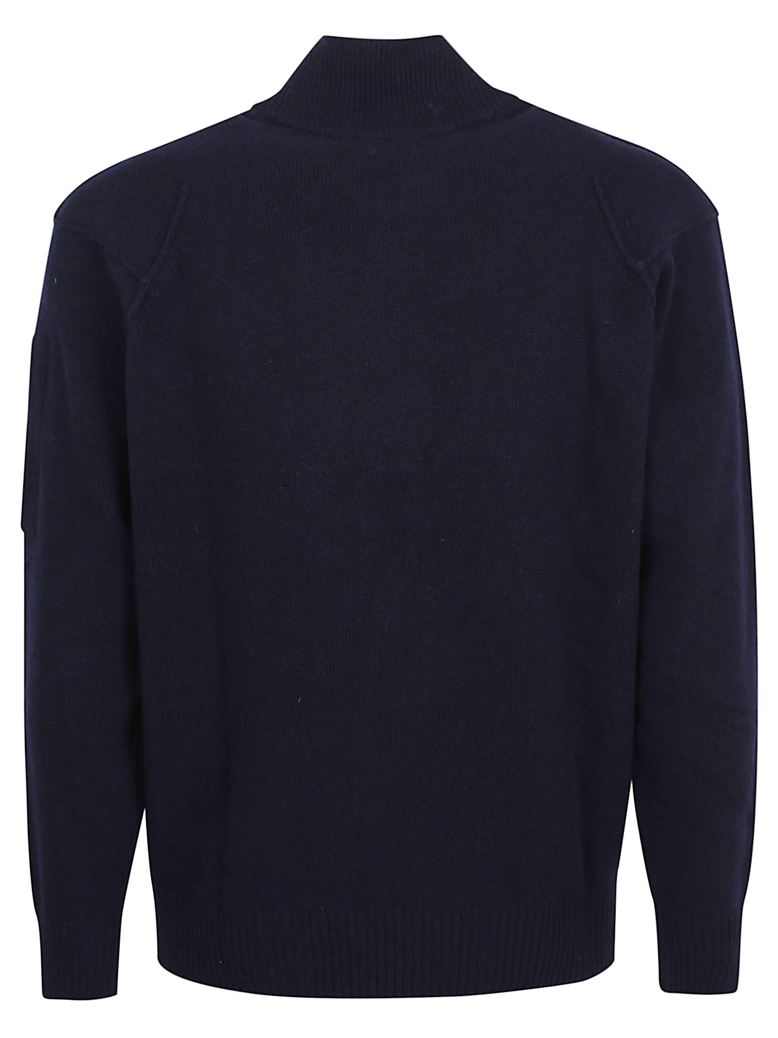 C.p. Company Knitwear Polo Collar In Lambswool Grs In Blue