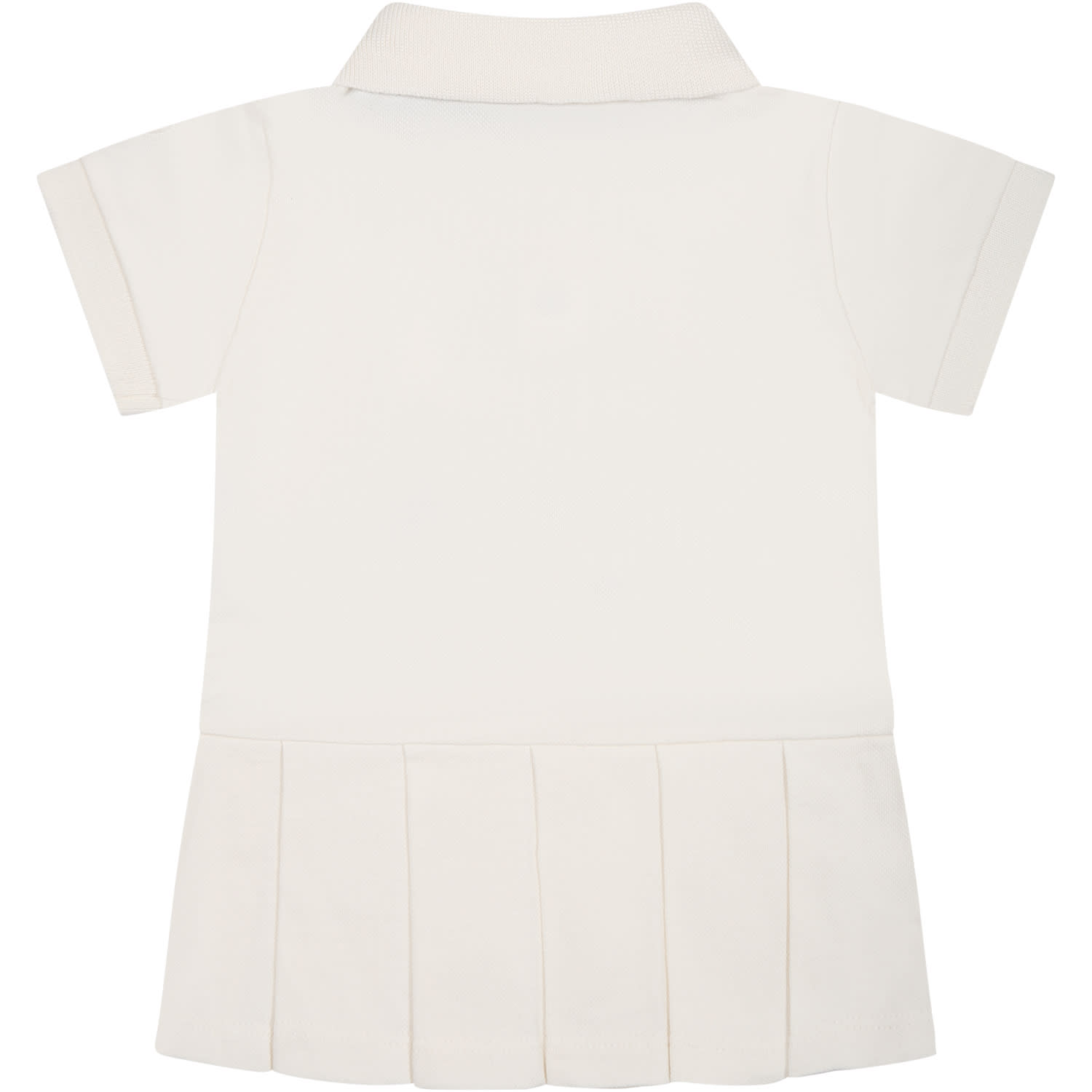Shop Moncler Pink Dress For Baby Girl With Logo In White