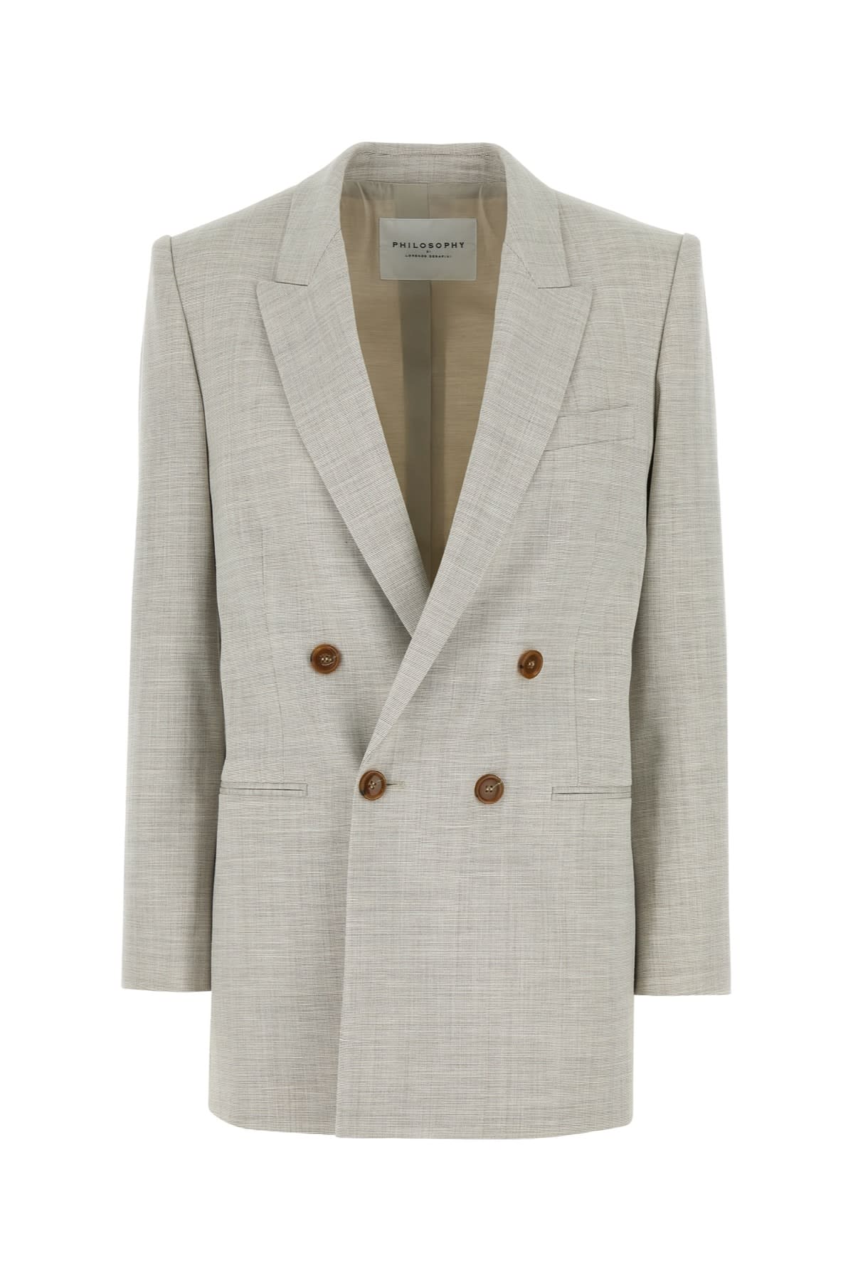 Melange Beige Stretch Wool Blend Blazer