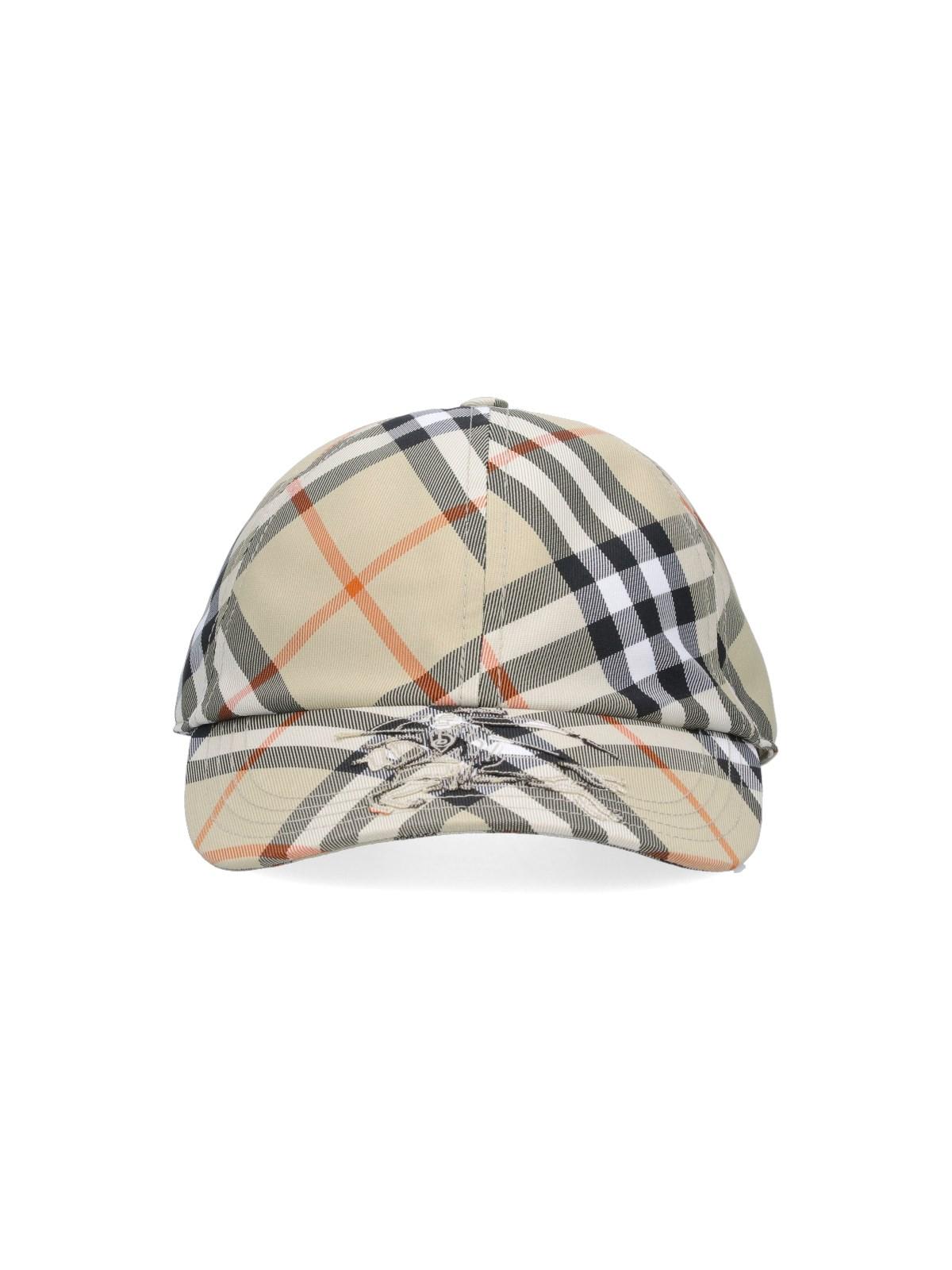 Shop Burberry Check Baseball Cap In Light Sage Ip Check