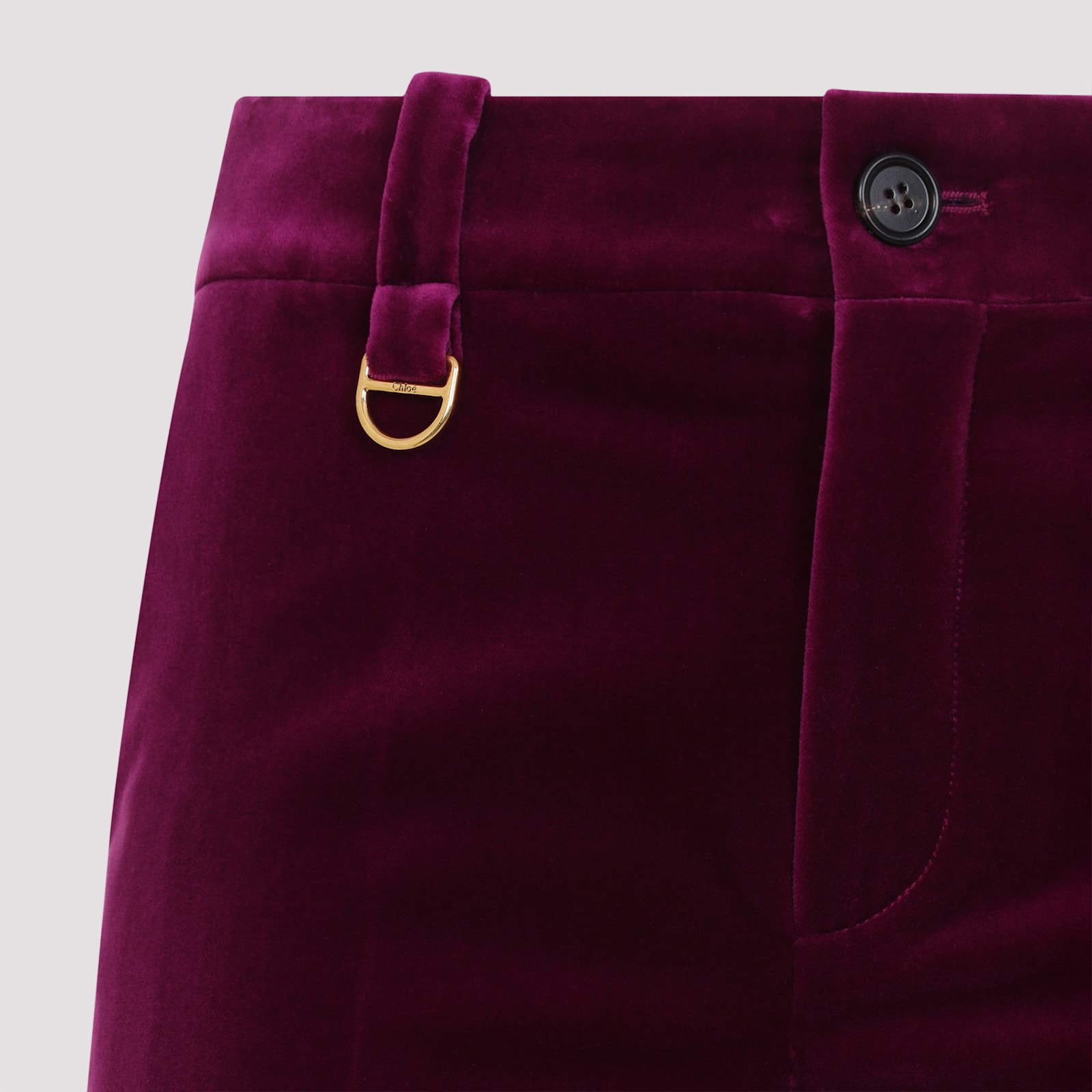 Chloé Velvet Flared Pants In C Pansy Purple