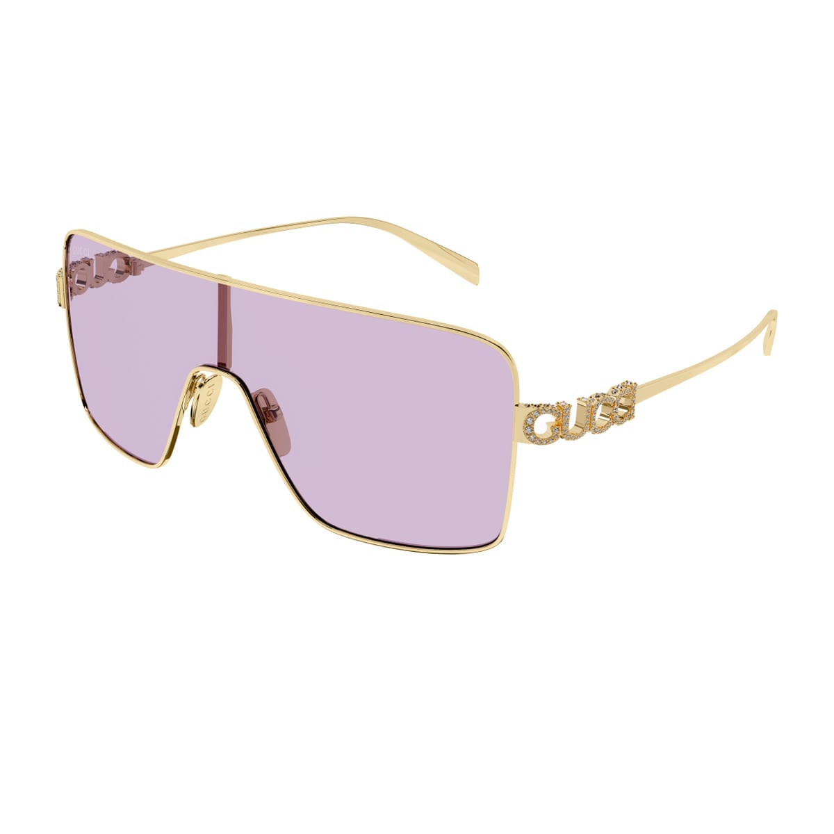 Gucci Gg1936s Linea Name Of Brand 005 Gold Violet Sunglasses In Pink